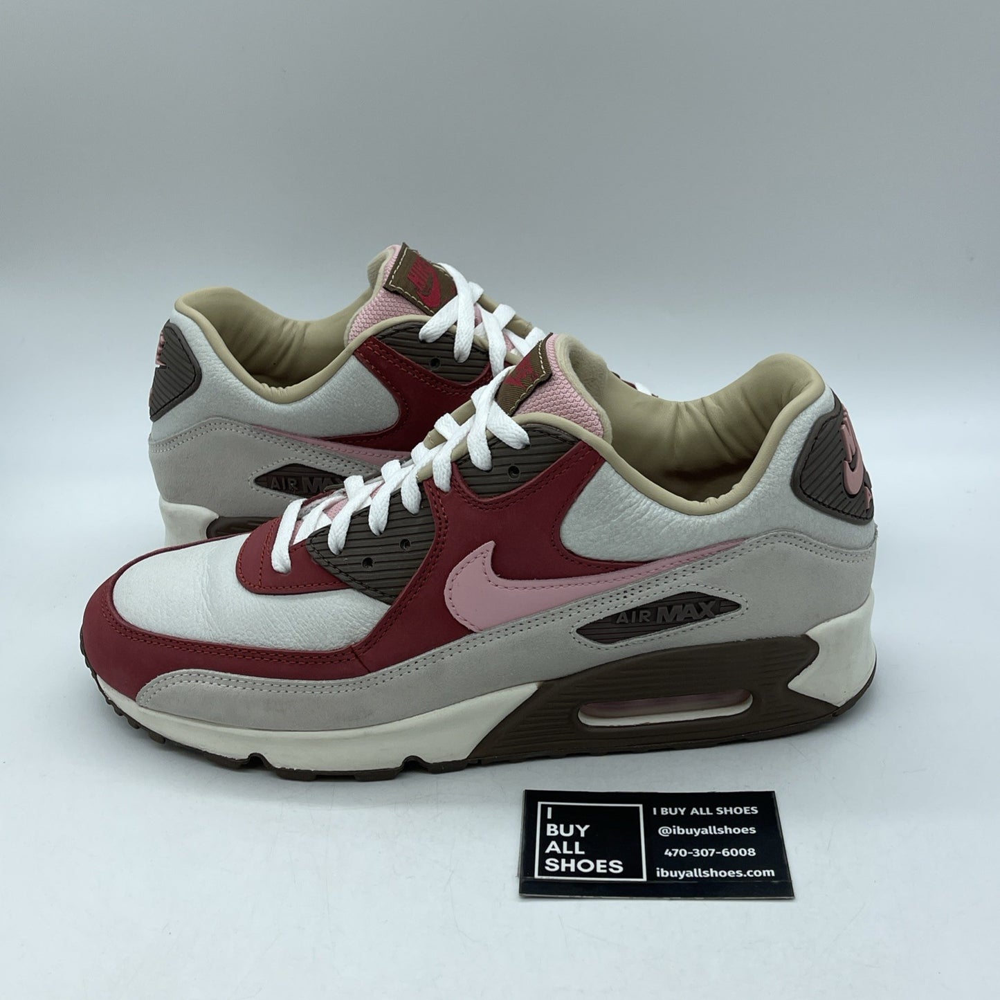 Size 12 - Nike DQM x Air Max 90 2021 Bacon Red Brown Suede Leather (CU1816-100)