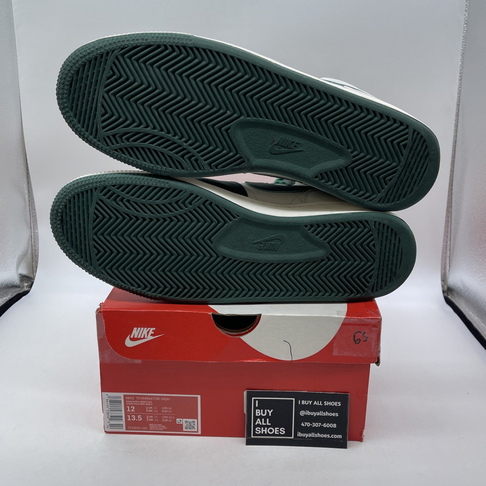 Size 12 - Nike Terminator High Noble Green White Leather (FD0650-100)