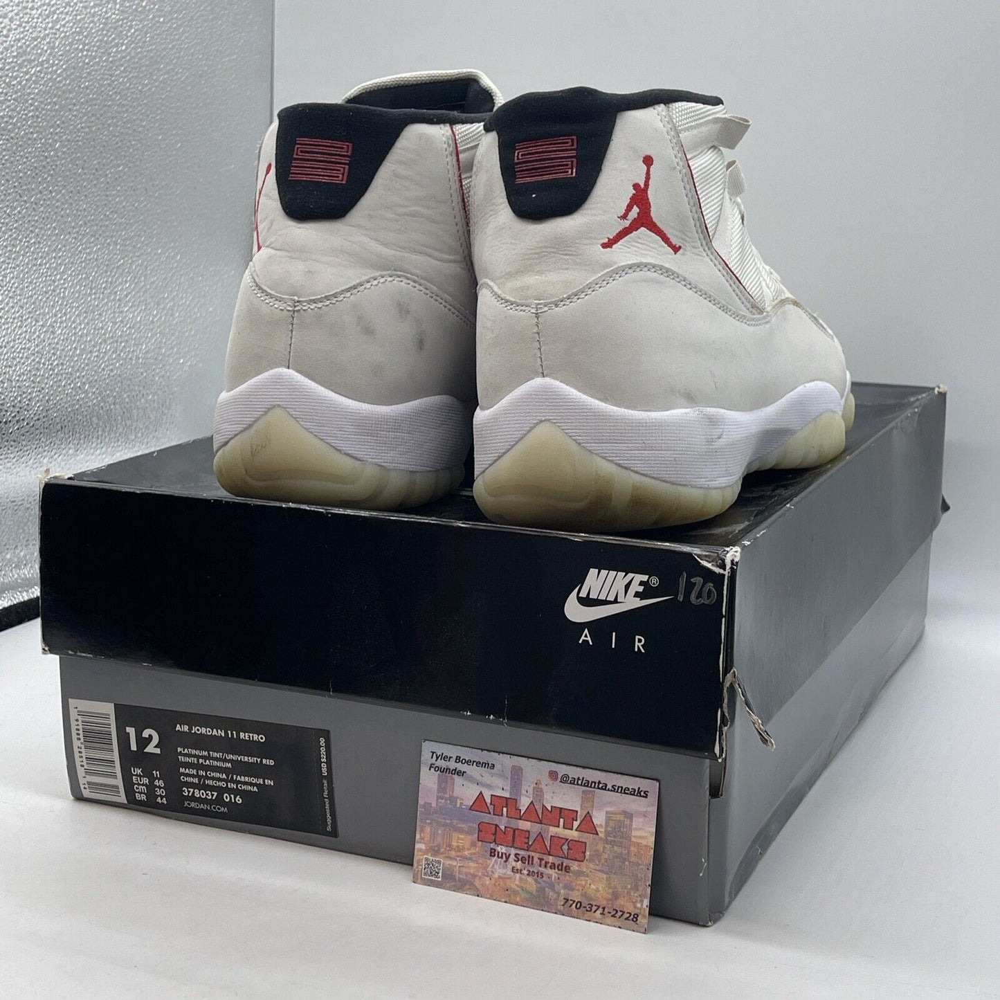 Size 12 - Air Jordan 11 Retro Platinum Tint Tan Brown Suede Red (378037-016)