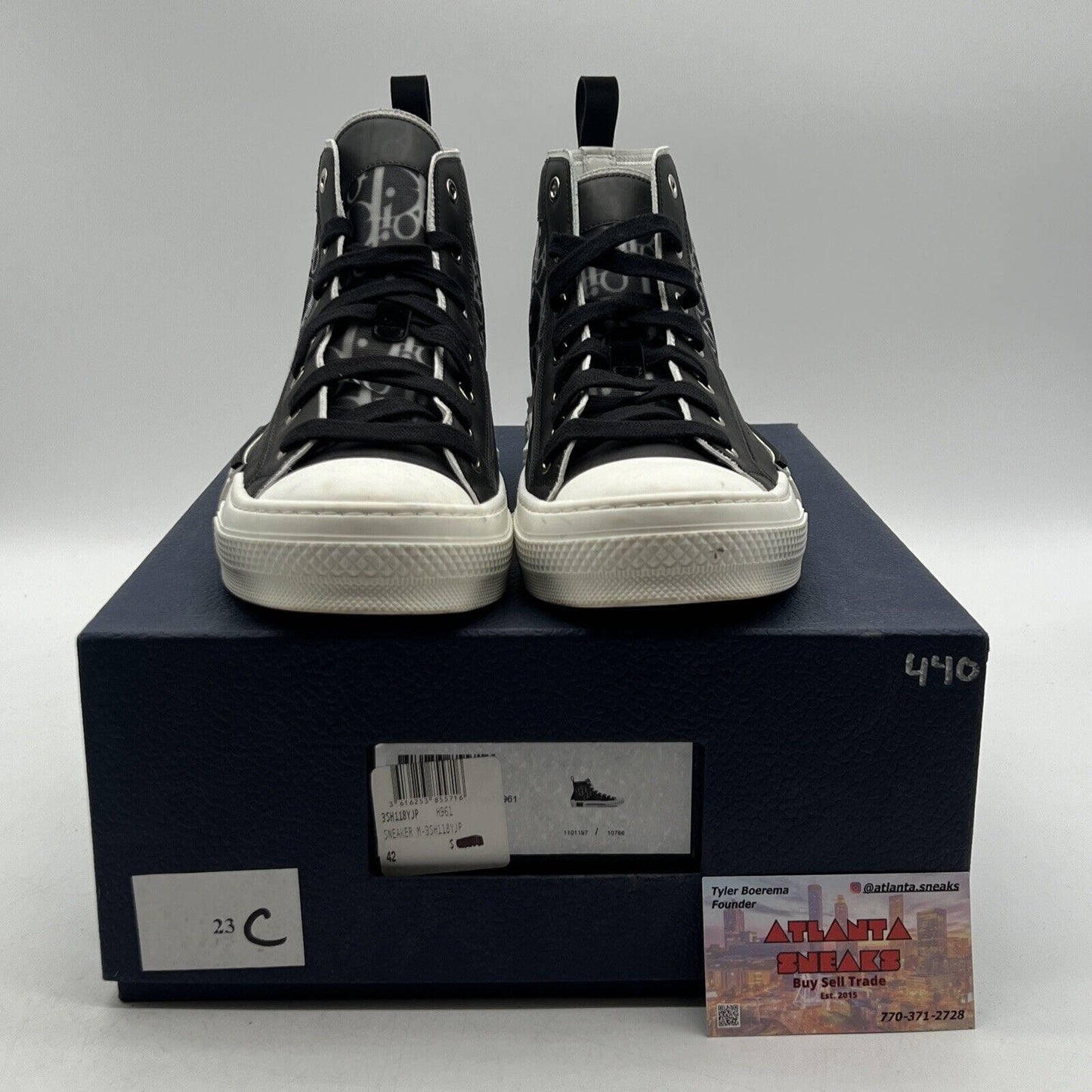 Size 9 - Dior B23 High Dior Oblique Black White (3SH118YJP)