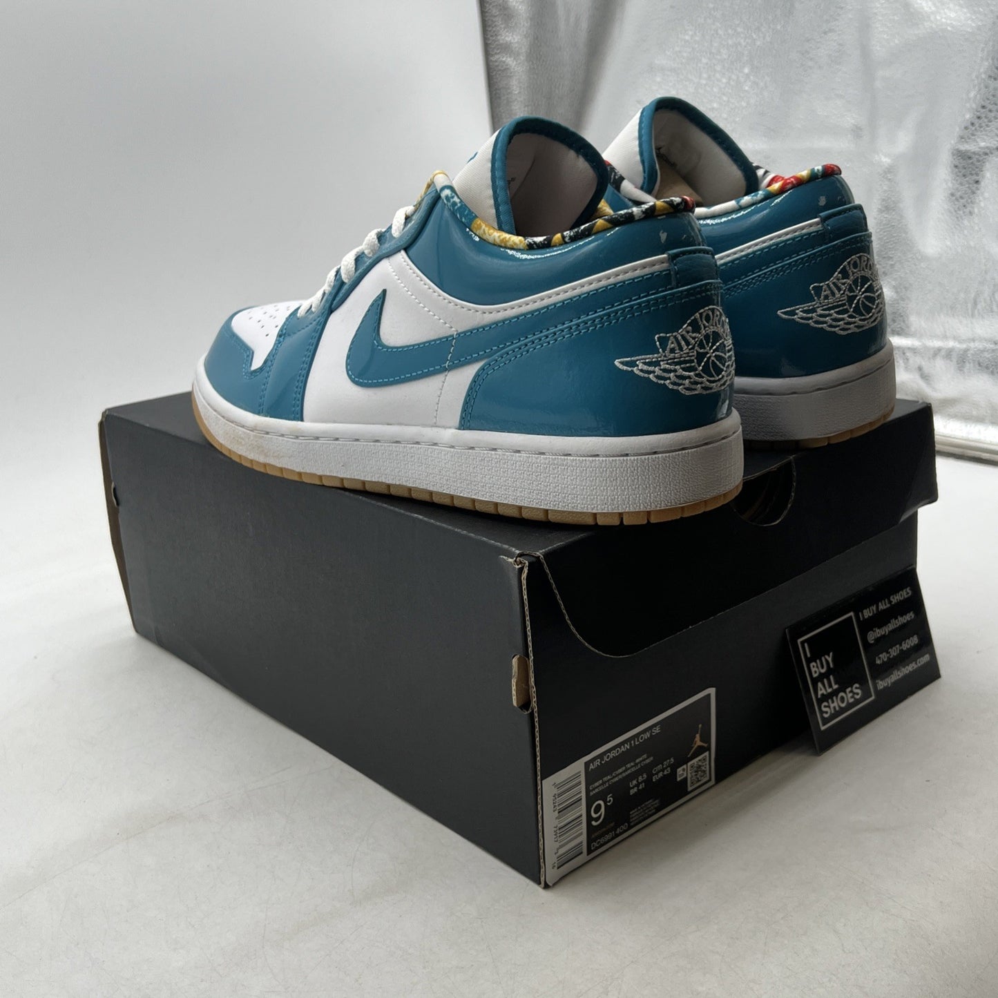 Size 9.5 - Nike Air Jordan 1 Low SE ‘Barcelona Cyber Teal’ (DC6991-400)