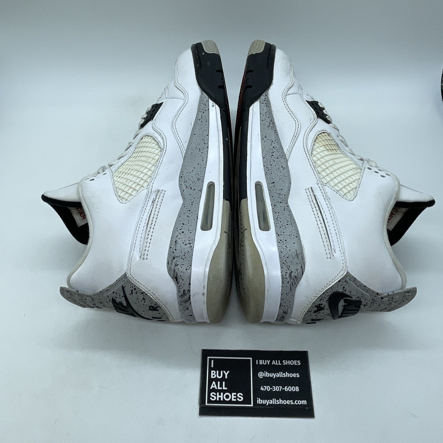 Size 10 - Jordan 4 Retro OG Mid White Cement Grey Black Leather (840606-192)