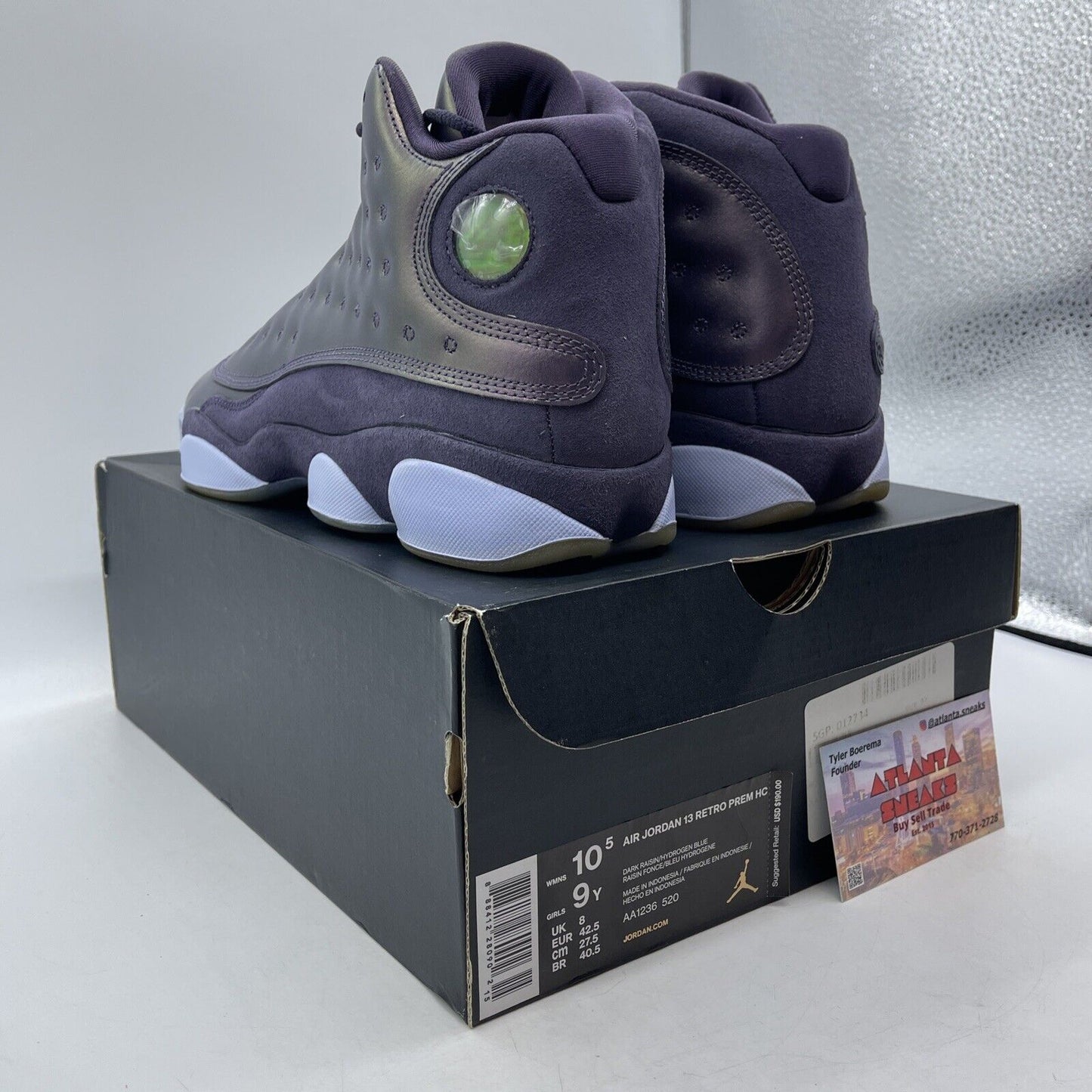 Size 9Y - Jordan 13 Retro Premium HC Mid Dark Raisin Purple Suede (AA1236-520)