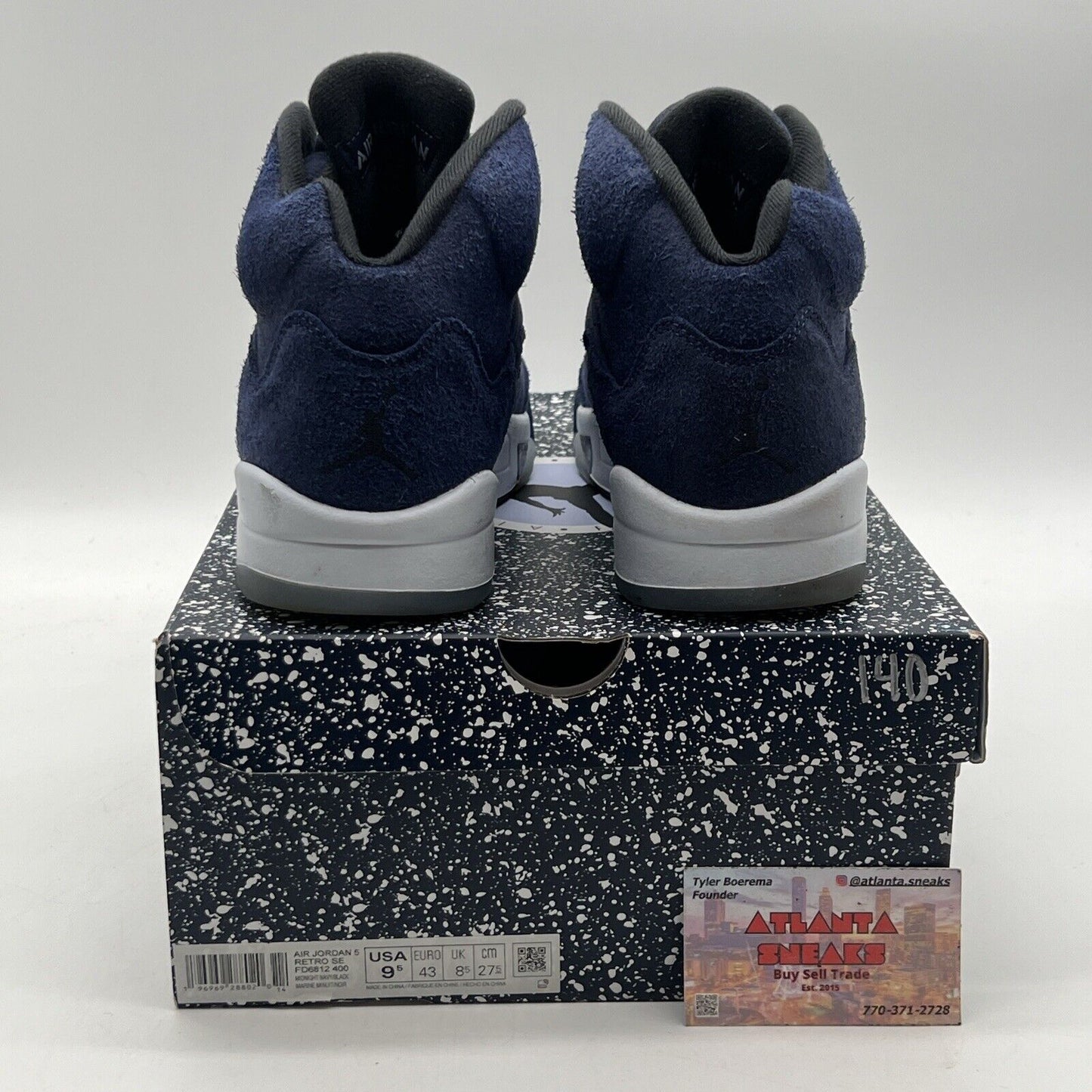 Size 9.5 - Air Jordan 5 Retro SE Midnight Navy White Suede (FD6812-400)