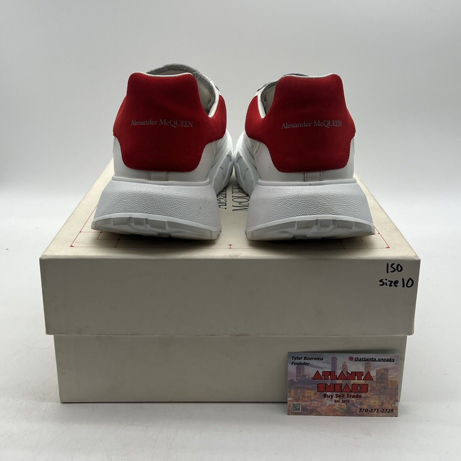 Size 10 - Alexander McQueen Oversized Court Trainer White Lust Red