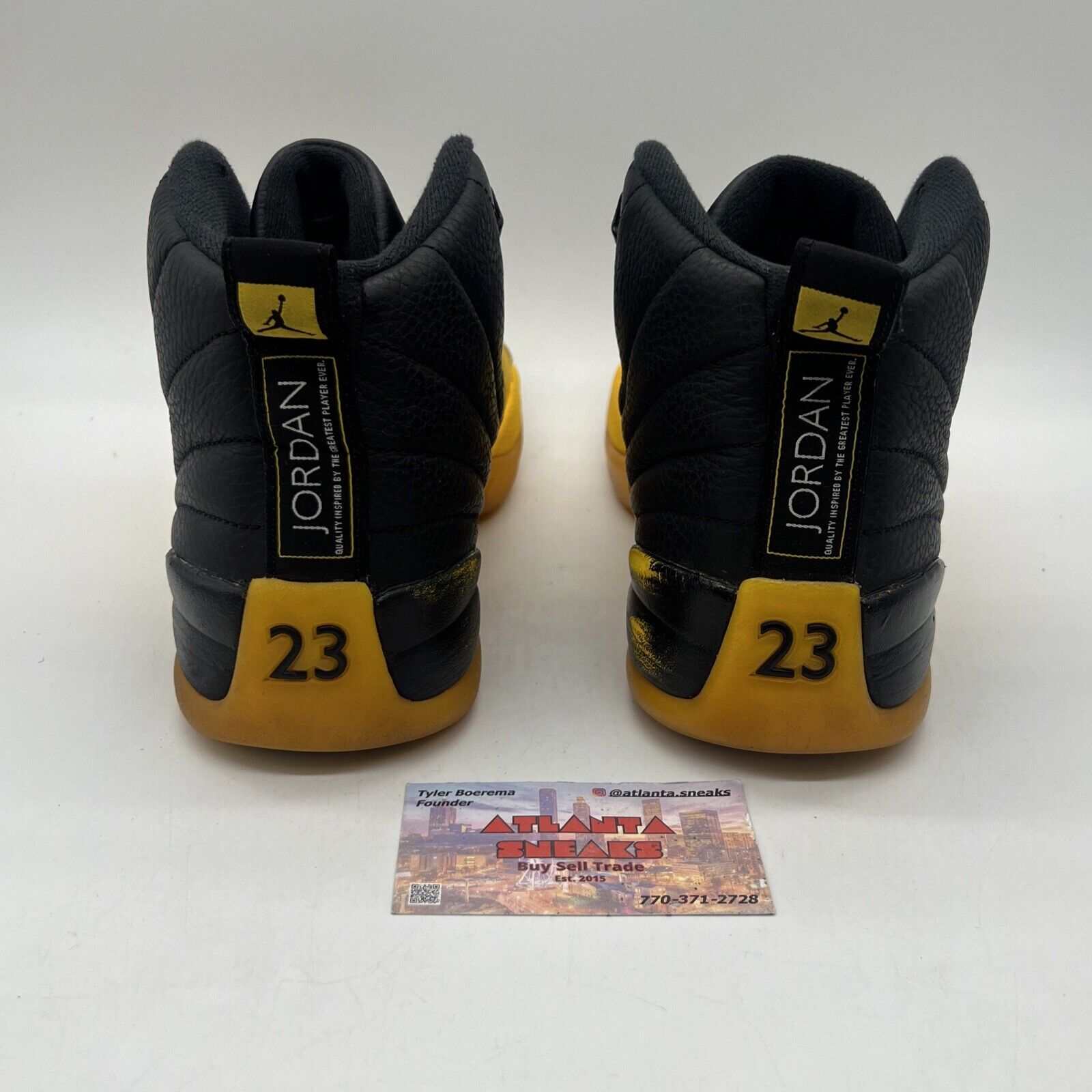 Size 10 - Jordan 12 Retro University Gold 2020 Black Yellow Used Leather