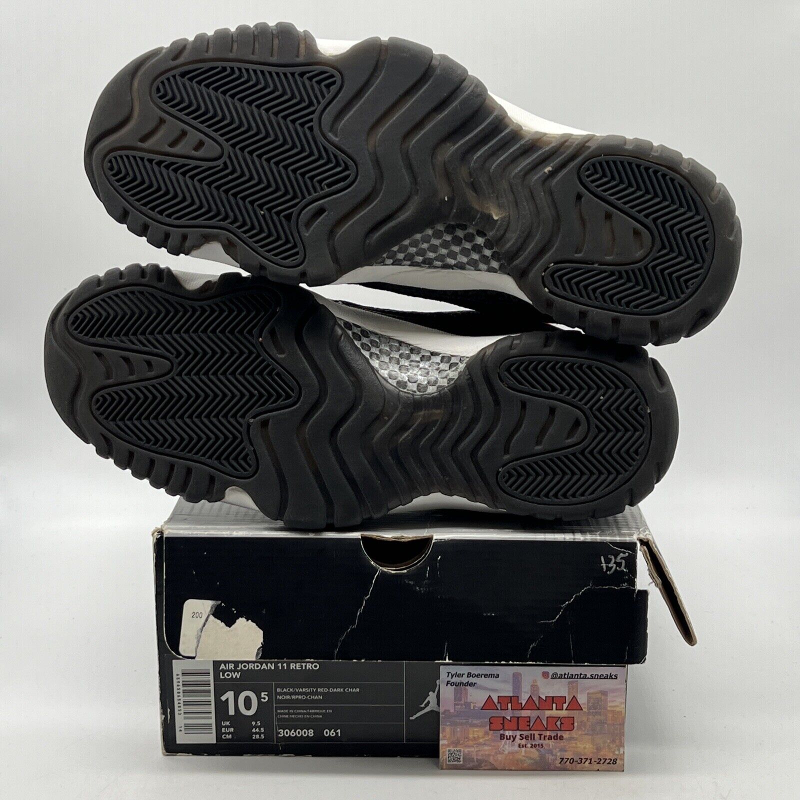 Size 10.5 - Air Jordan 11 Retro IE 2003 Low Black Charcoal Red