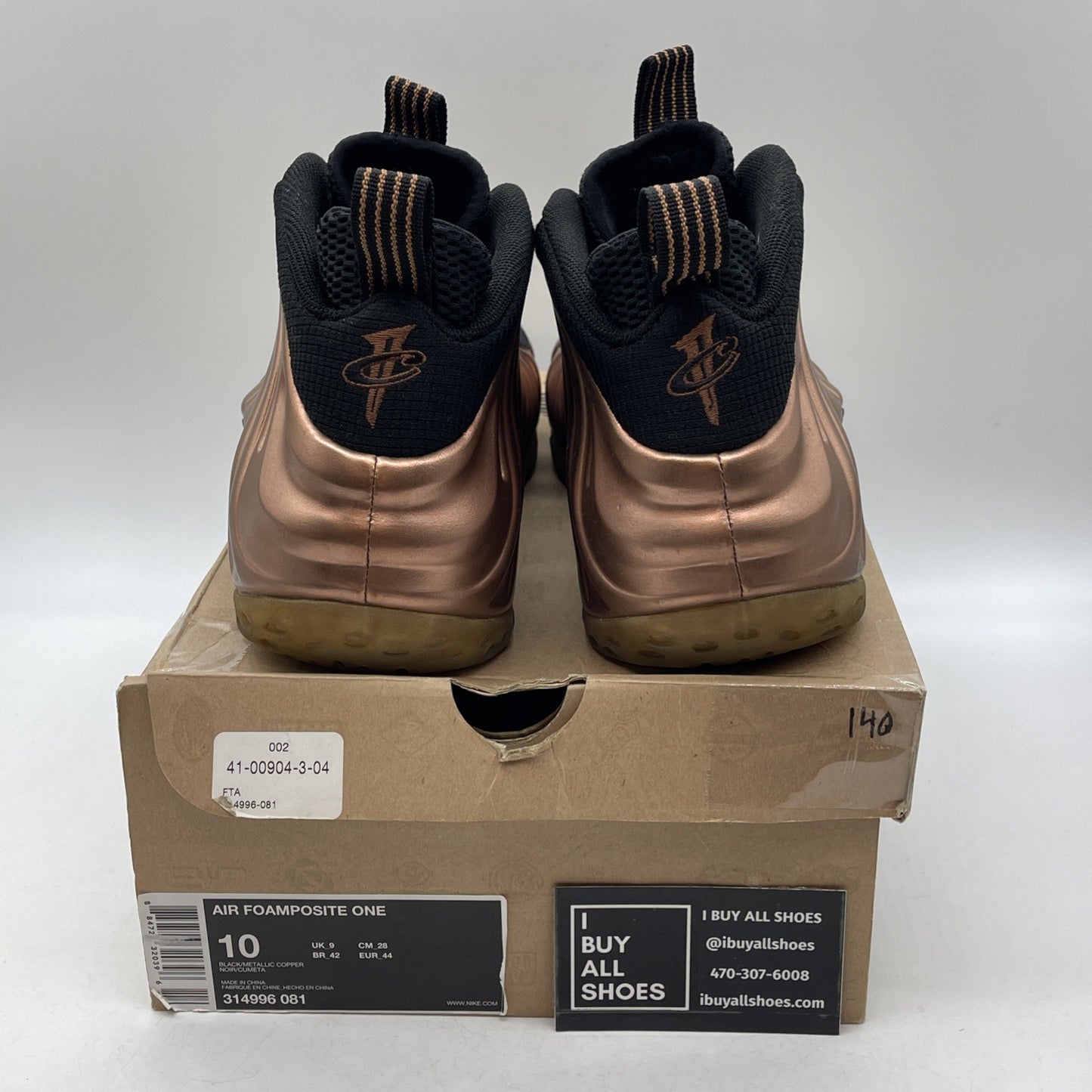 Size 10 - Nike Air Foamposite One Dirty Copper Black Suede (314996-081)