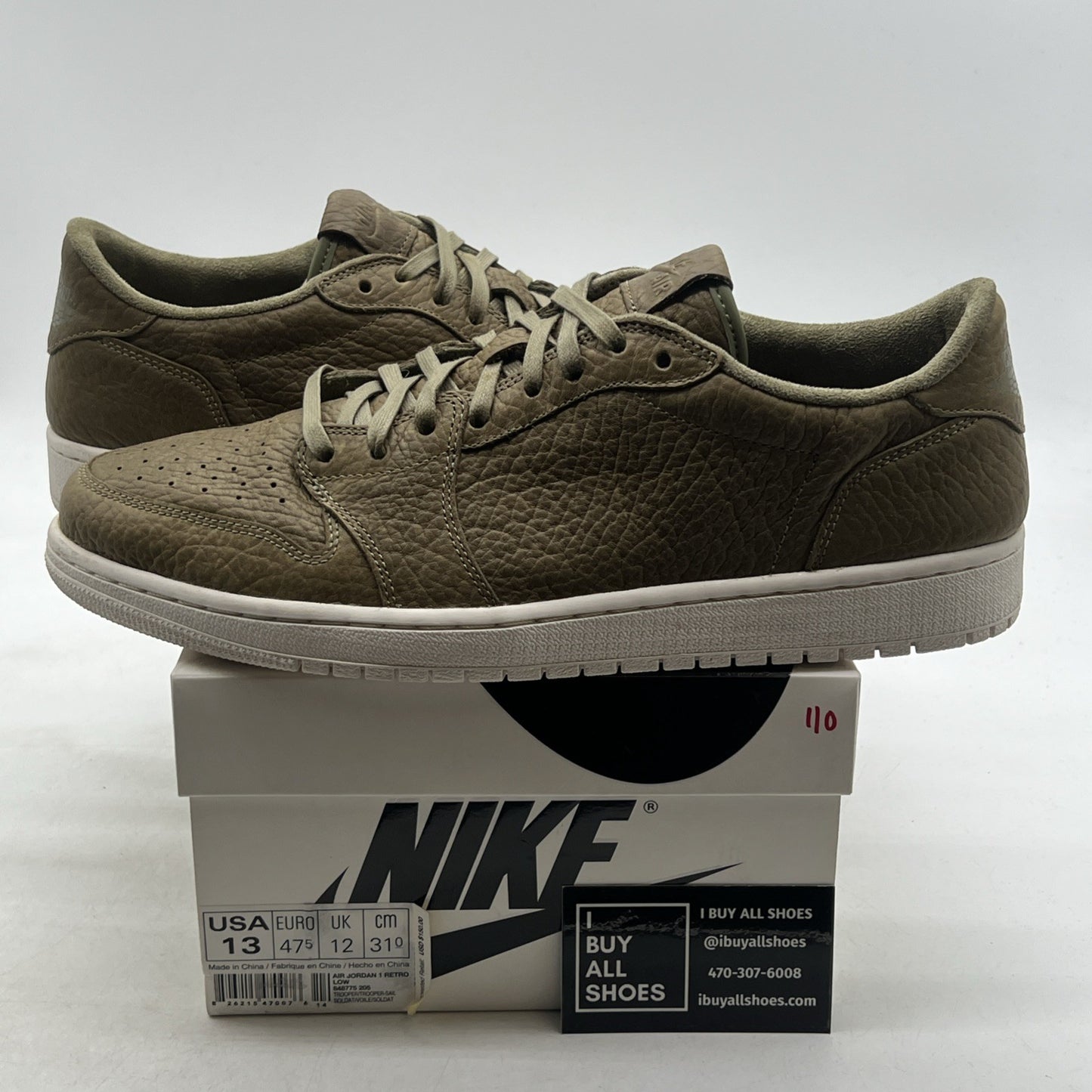 Size 13 - Air Jordan 1 Retro Swooshless Low Trooper (848775-205)