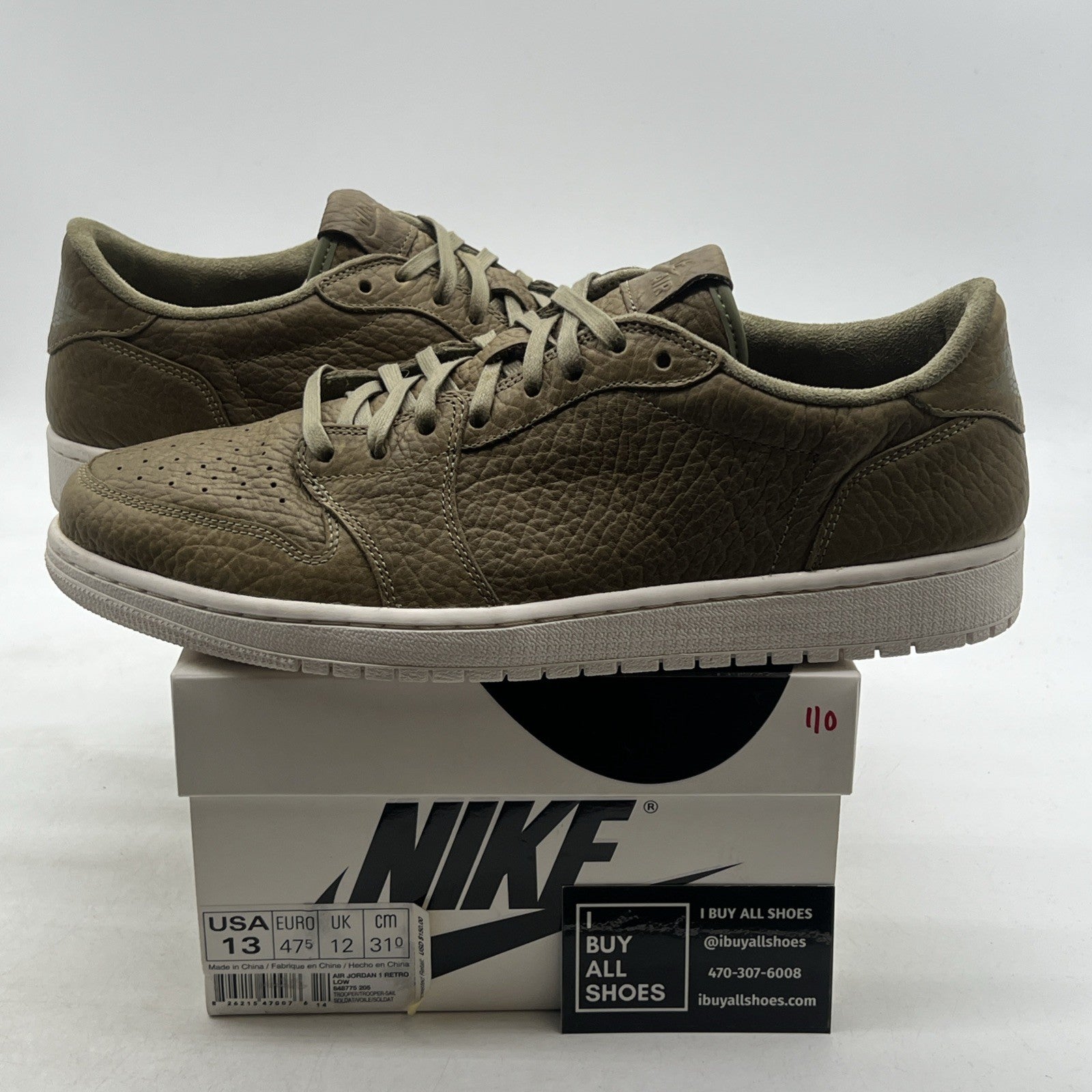 Size 13 - Air Jordan 1 Retro Swooshless Low Trooper (848775-205)