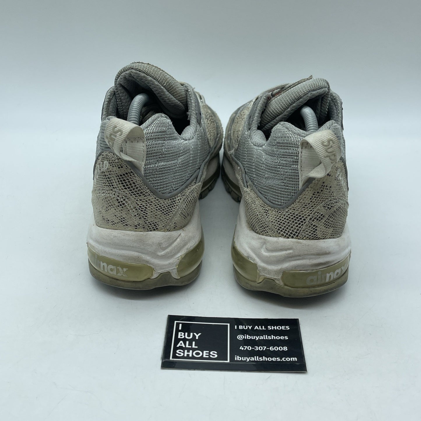 Size 10.5 - Nike Supreme x Air Max 98 Snakeskin Brown Grey Suede (844694-100)