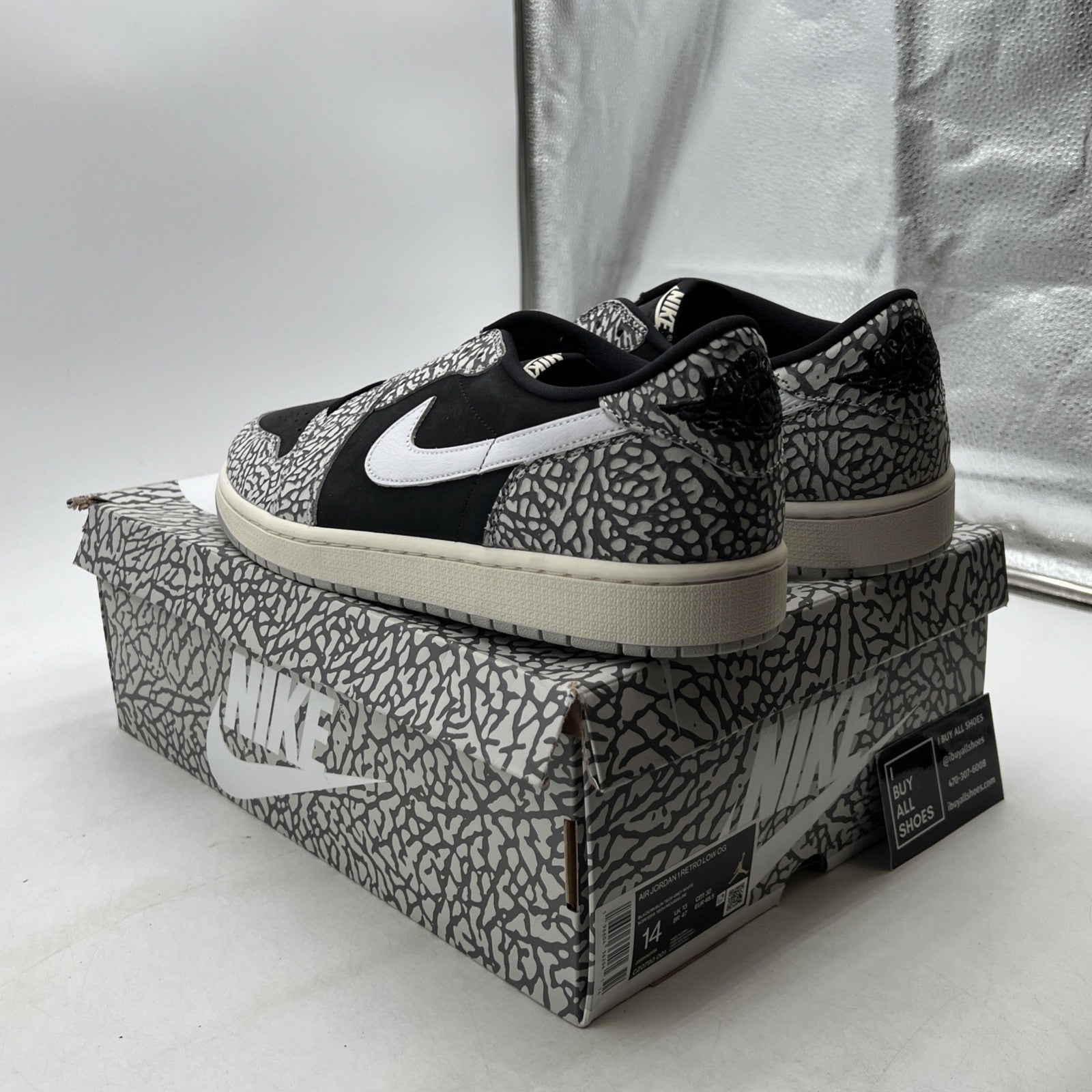 Size 14 - Air Jordan 1 Retro OG Low Black Cement (CV0790-001)
