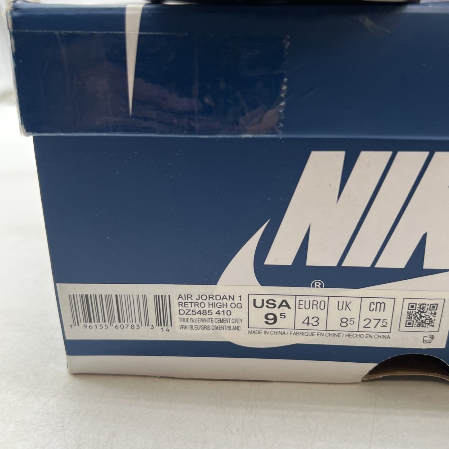 Size 9.5 - Air Jordan 1 Retro OG High True Blue (DZ5485-410)