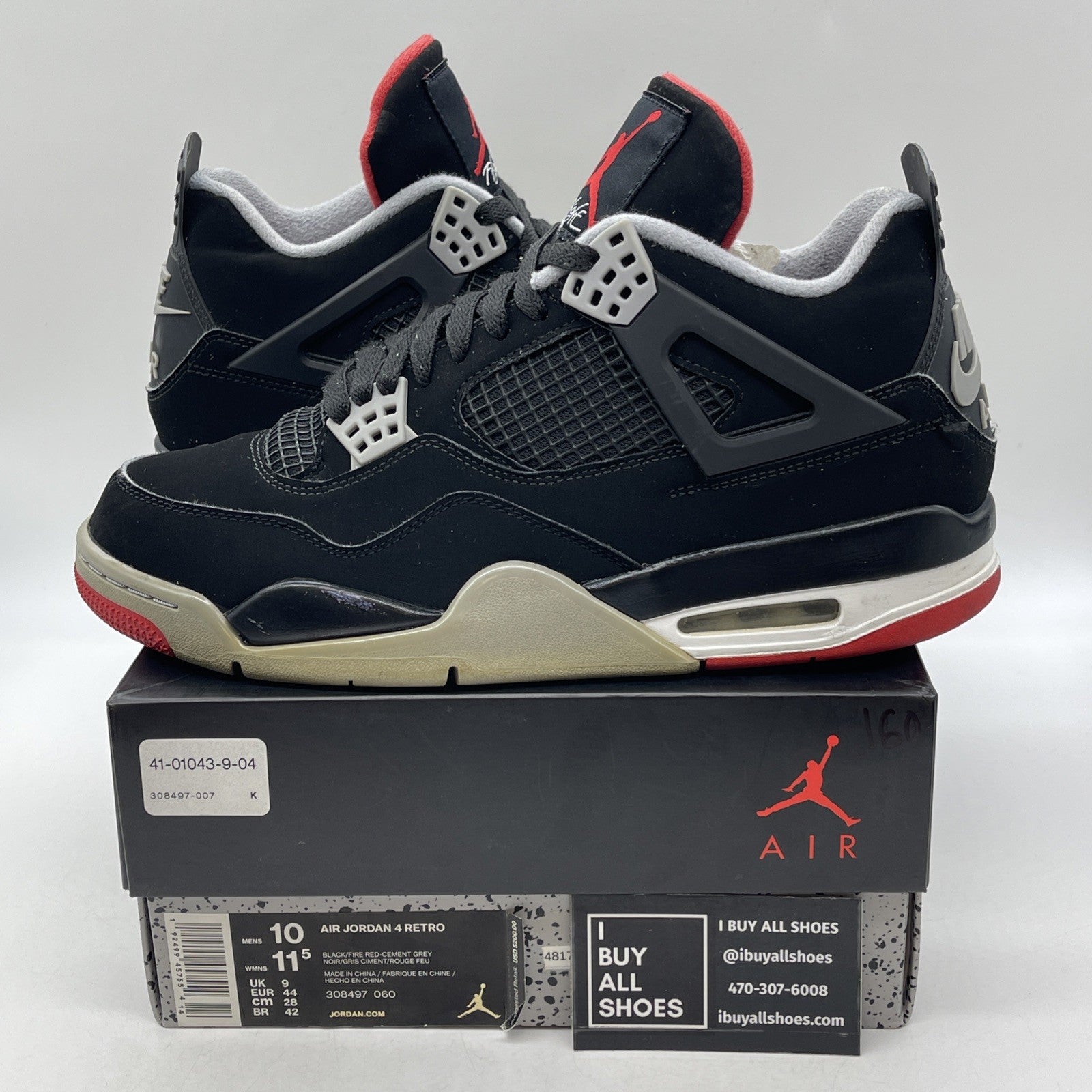Size 10 - Air Jordan 4 Retro OG Mid Bred 2019 (308497-060)