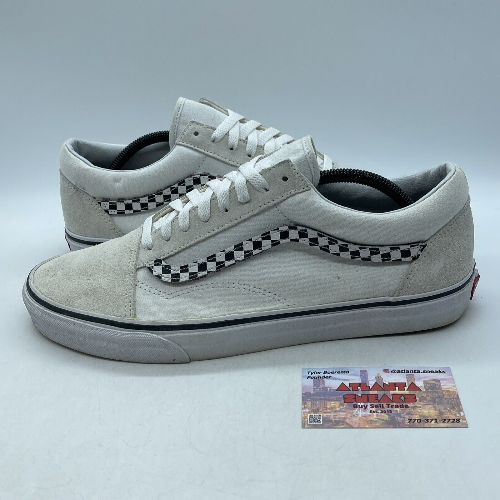 Size 12 - VANS Old Skool Jazz Stripes Black White Tan Suede Leather (721278)
