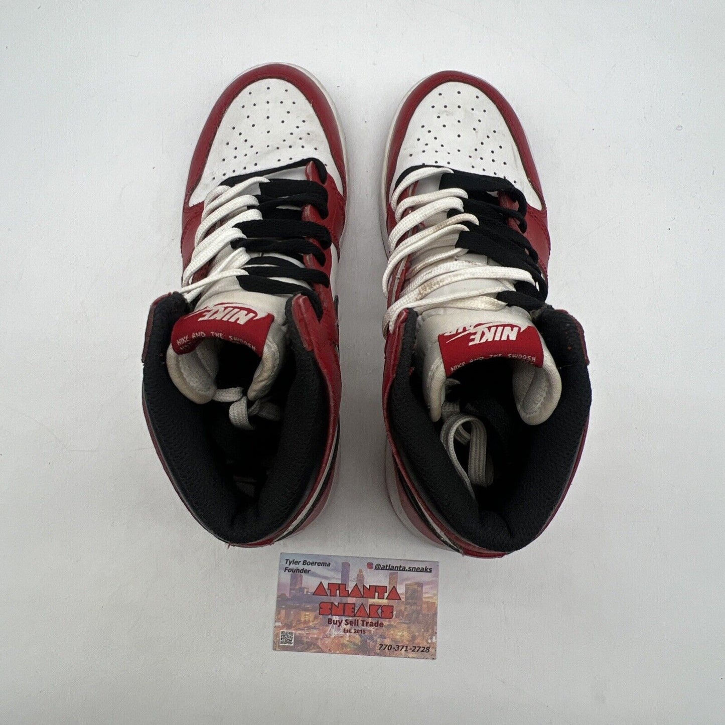 Size 7Y - Jordan 1 Retro OG High Chicago Black White Red Leather (575441-101)