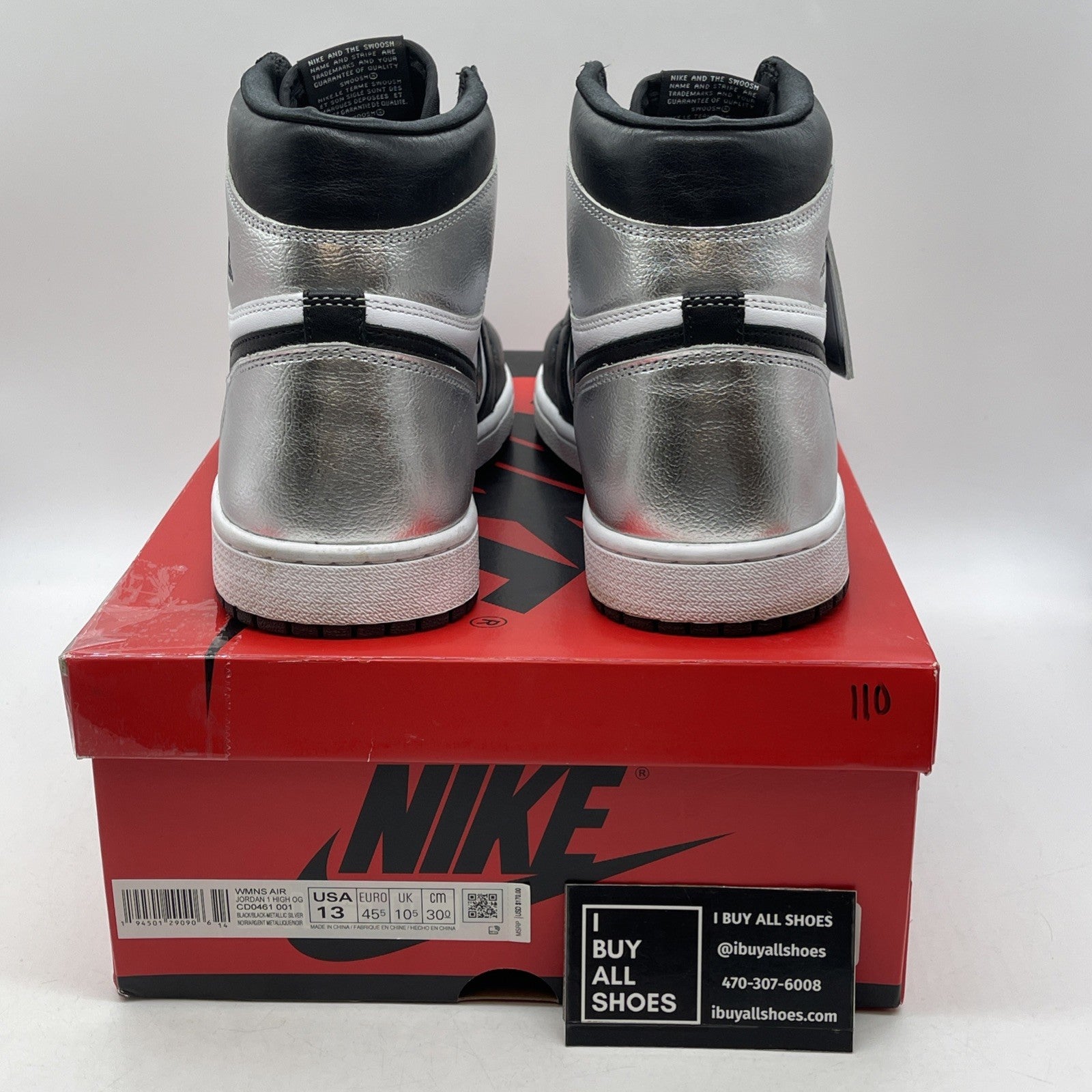 Size 13 - Air Jordan 1 High OG Metallic Silver (CD0461-001)