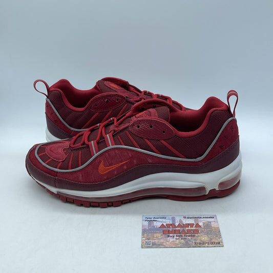 Size 9.5 - Nike Air Max 98 SE Team Red Grey White Suede Leather (AO9380-600)