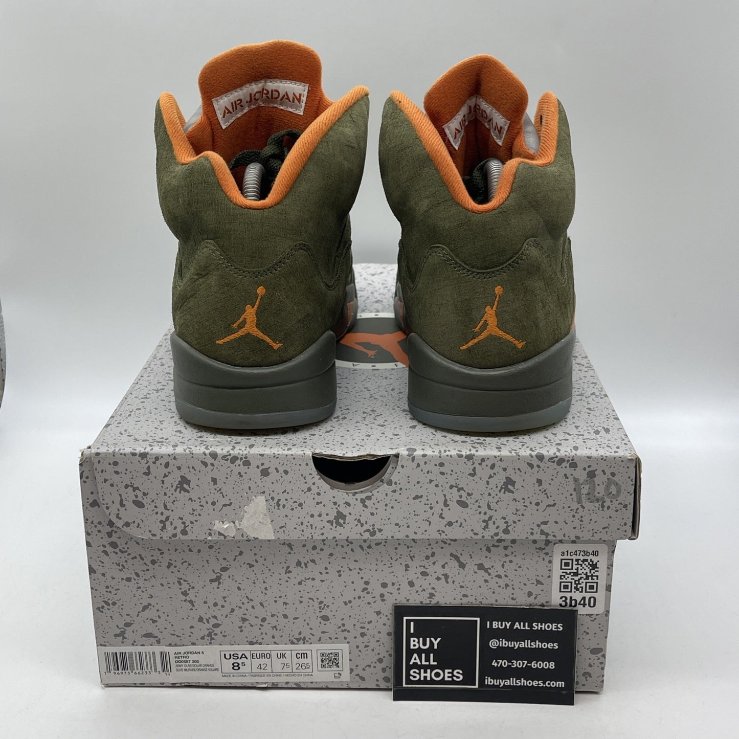 Size 8.5 - Air Jordan 5 Retro 2024 Olive Green Orange Suede (DD0587-308)