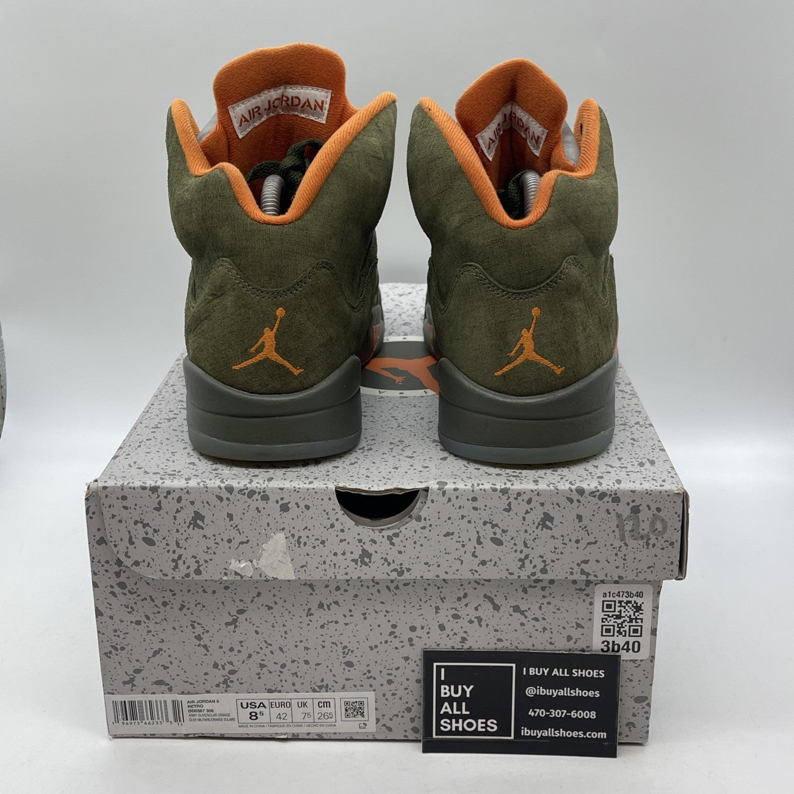 Size 8.5 - Air Jordan 5 Retro 2024 Olive Green Orange Suede (DD0587-308)
