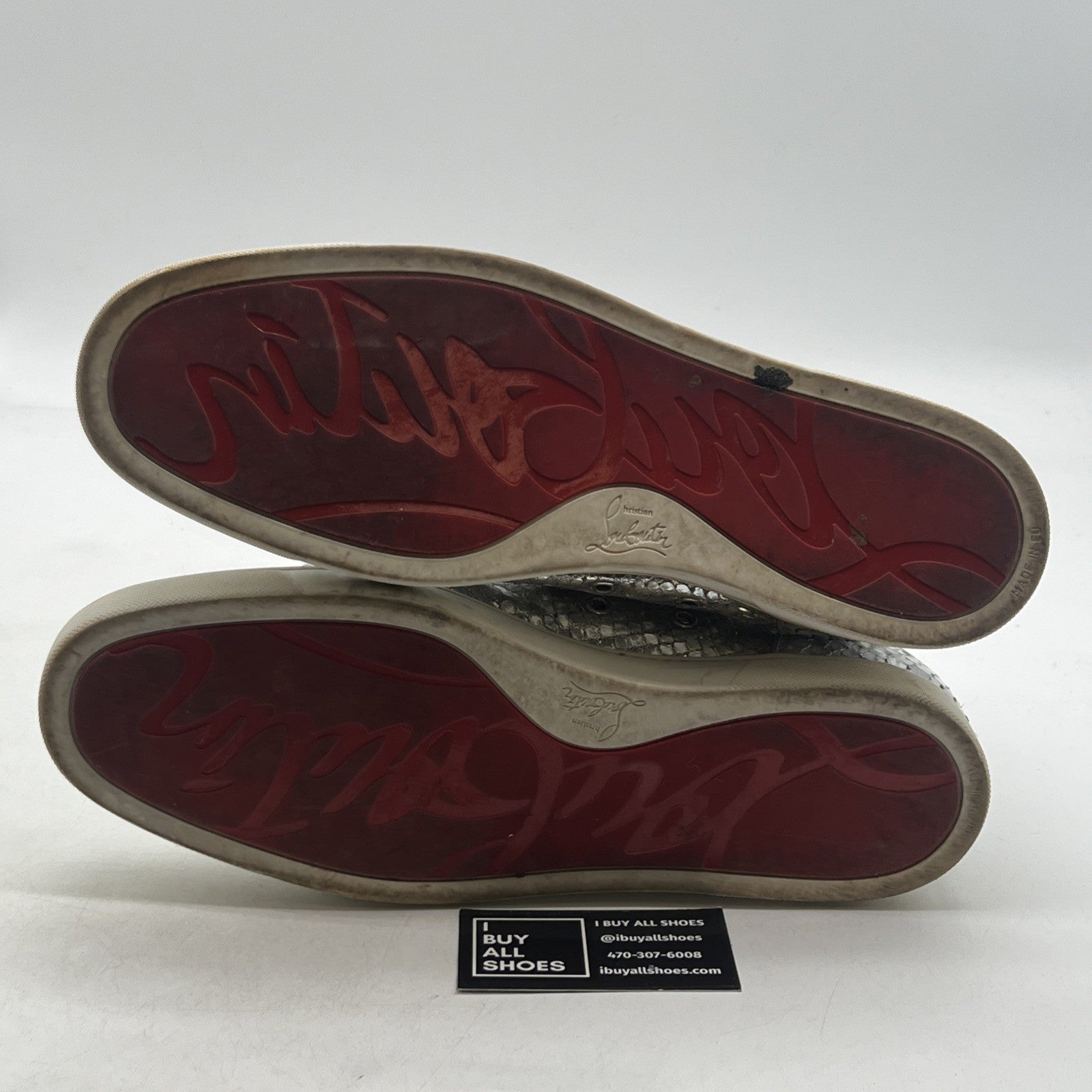 Size 46 - Christian Louboutin Silver Leather Rantus Orlato Sneakers