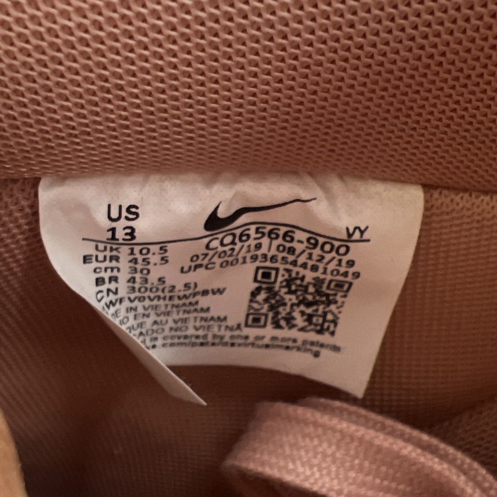 Size 13 - Nike Air Force 1 SP Metallic Rose Gold W (CQ6566-900)