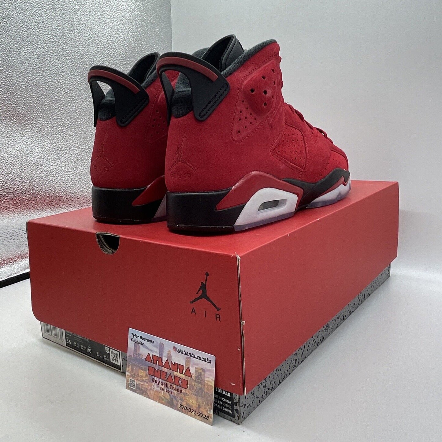 Size 8.5 - Air Jordan 6 Retro Toro Bravo Red Black White Suede (CT8529-600)