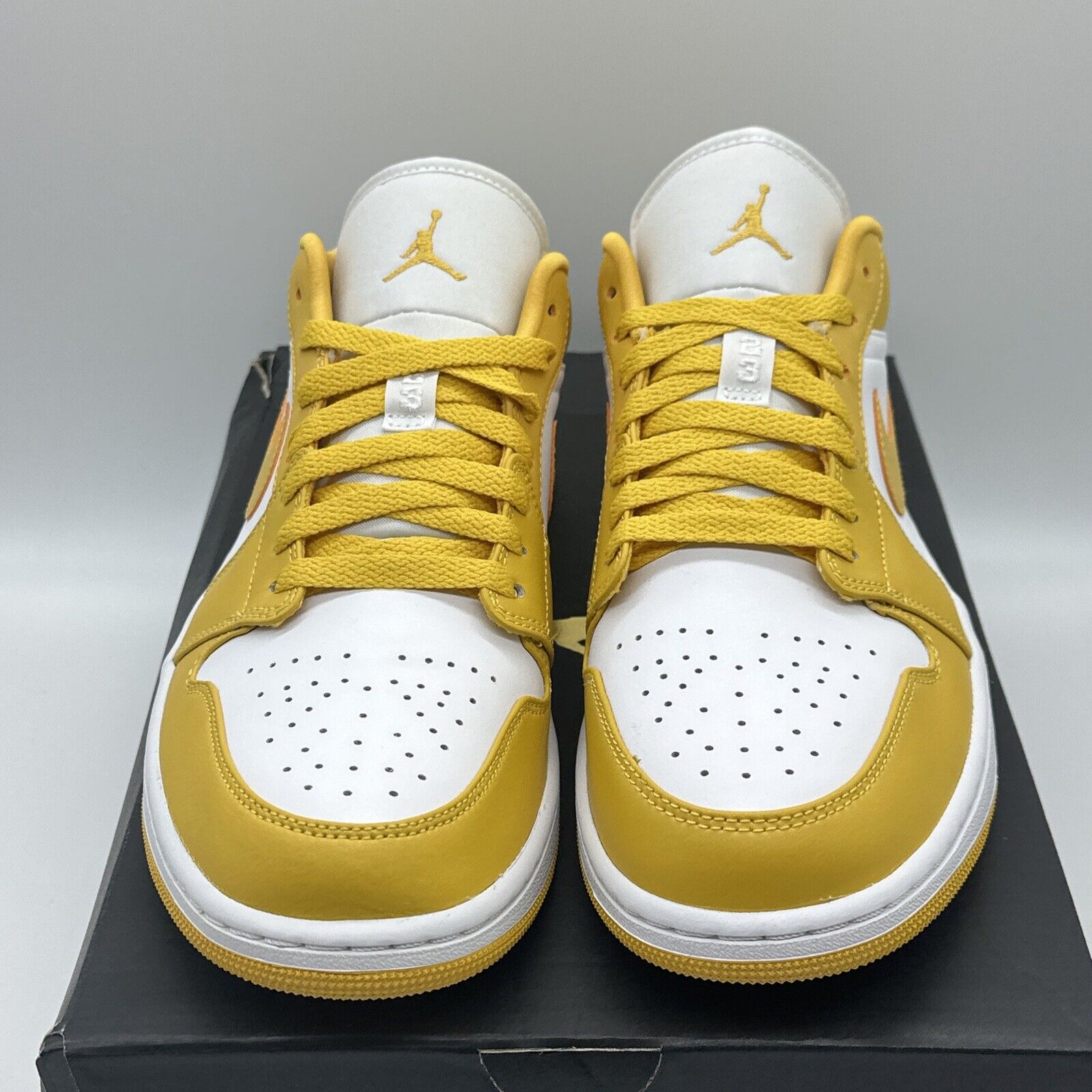 Size 11 - Jordan 1 Low Pollen Yellow With Leather And Rubber Stiches Canvas OG A