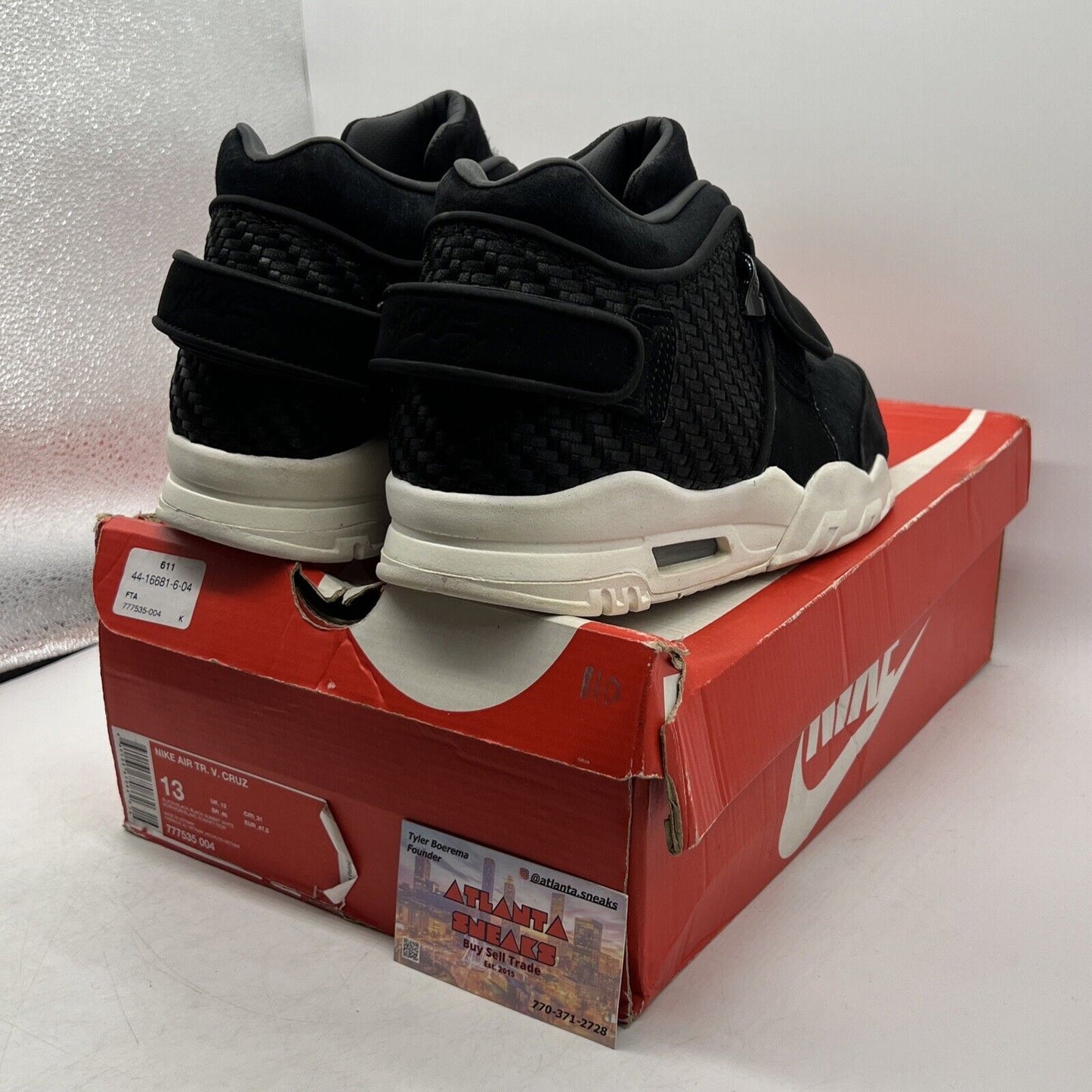 Size 13 - Nike Air Trainer Cruz Black Suede White (777535-004)