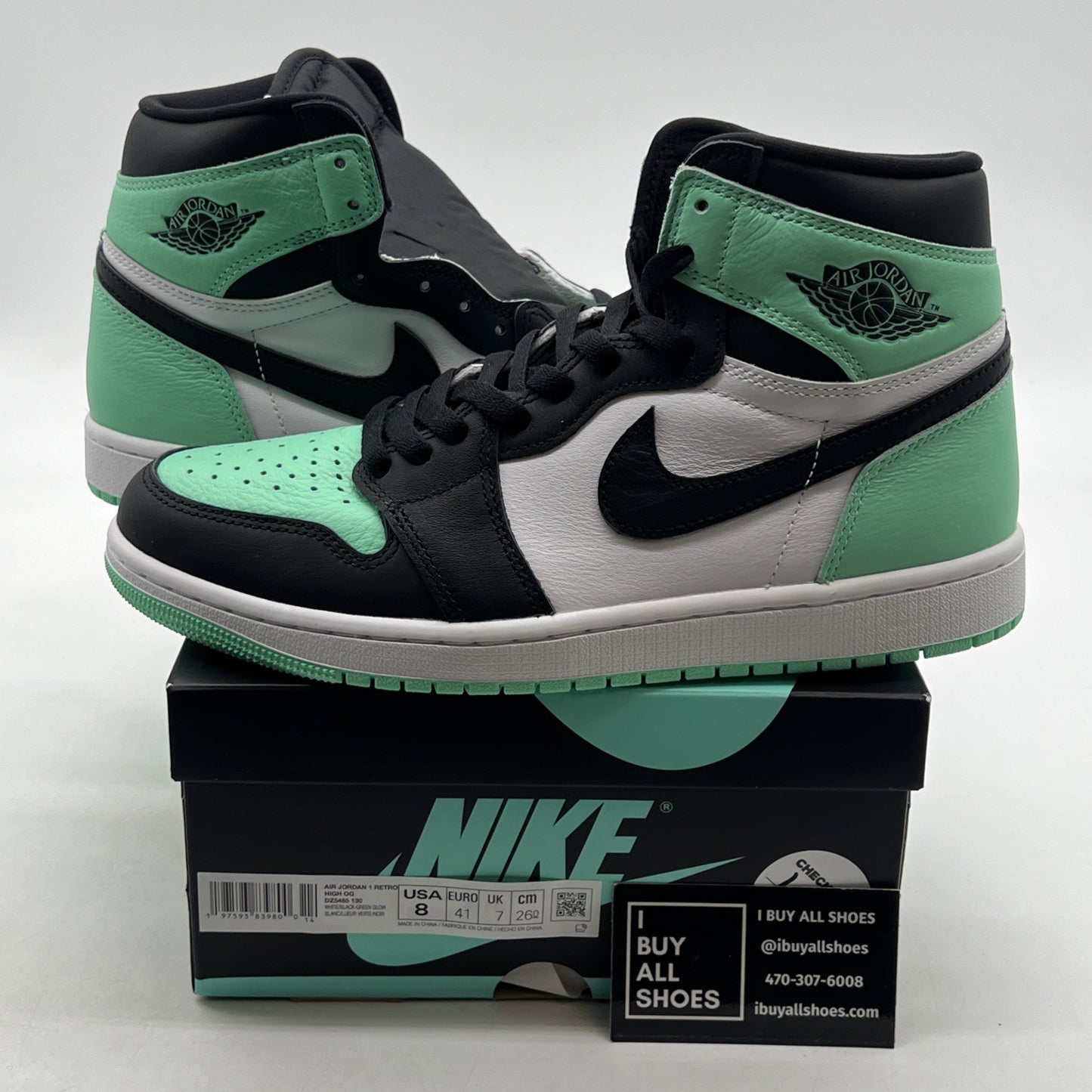 Size 8 - Air Jordan 1 Retro OG High Green Glow (DZ5485-130)