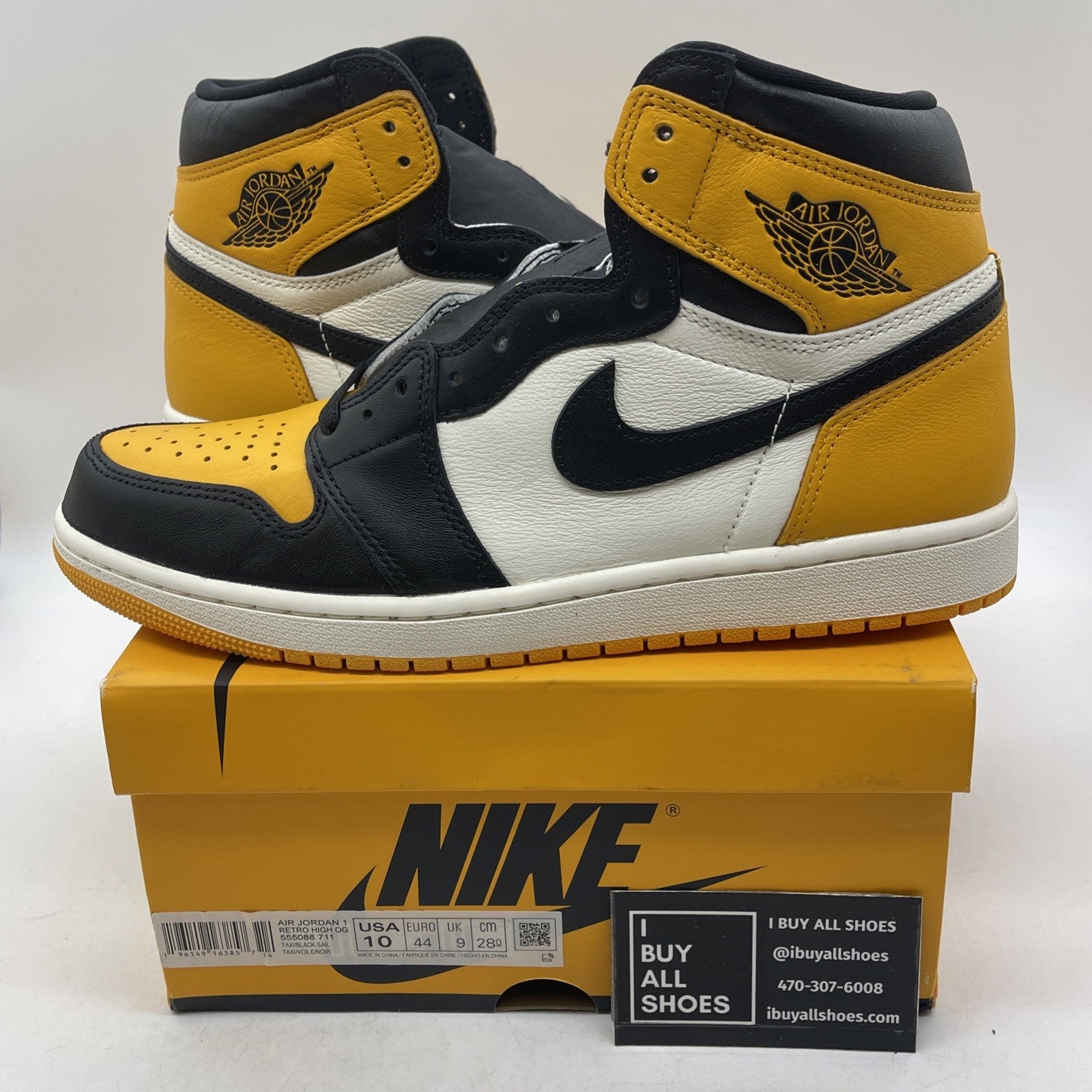Size 10 - Air Jordan 1 Retro OG High Yellow Toe (555088-711)