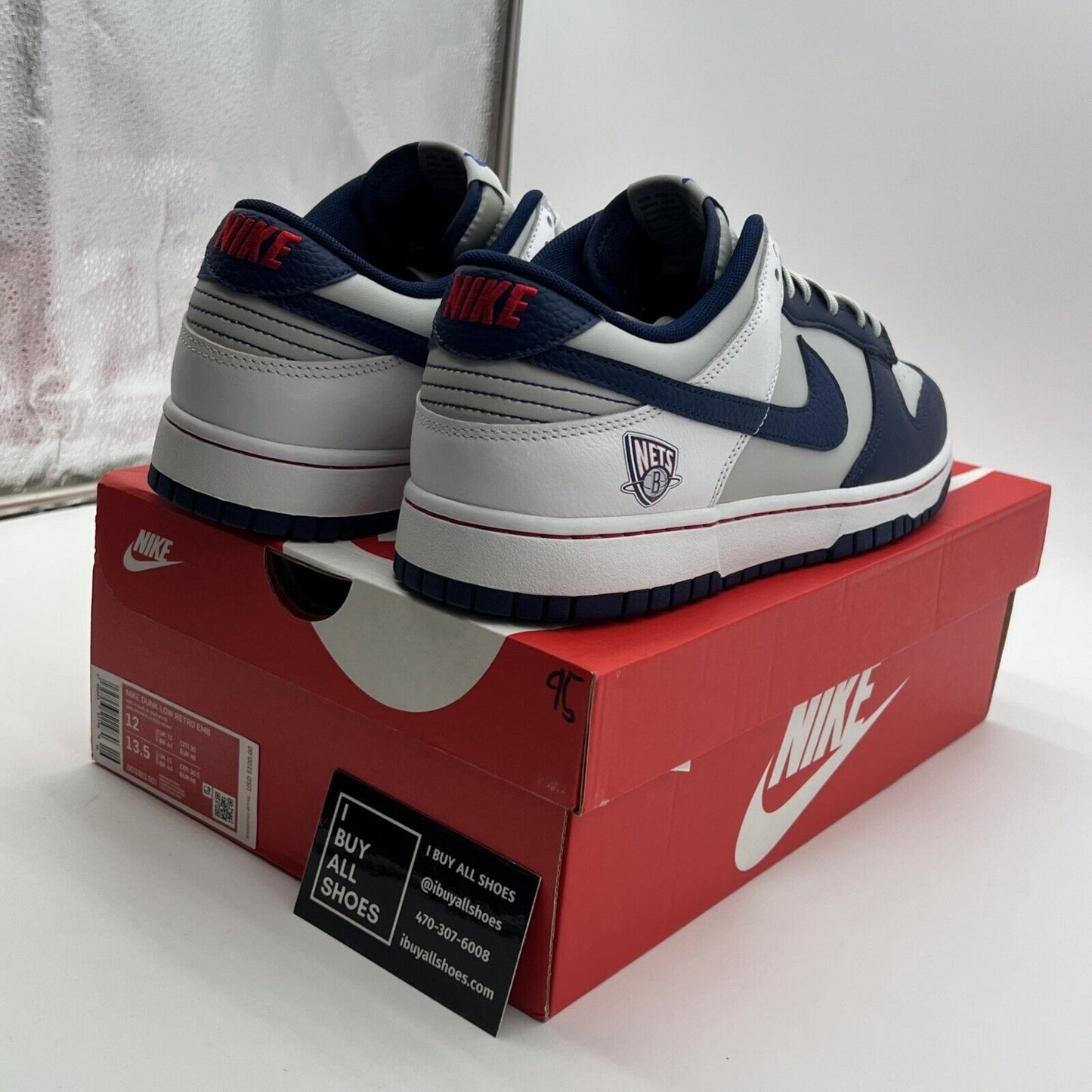 Size 12 - Nike NBA x Dunk EMB Low 75th Anniversary - Nets (DD3363-001)