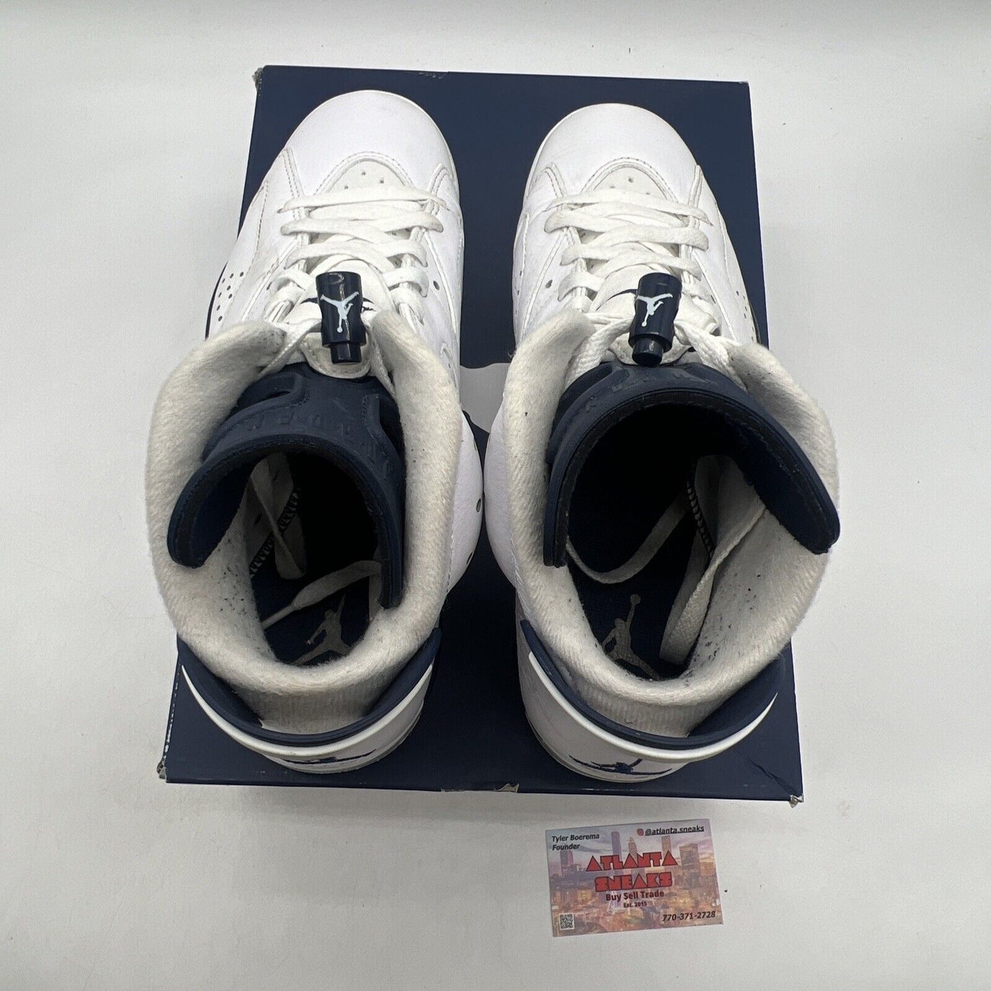 Size 9.5 - Jordan 6 Retro Midnight Navy White Leather (CT8529-141)