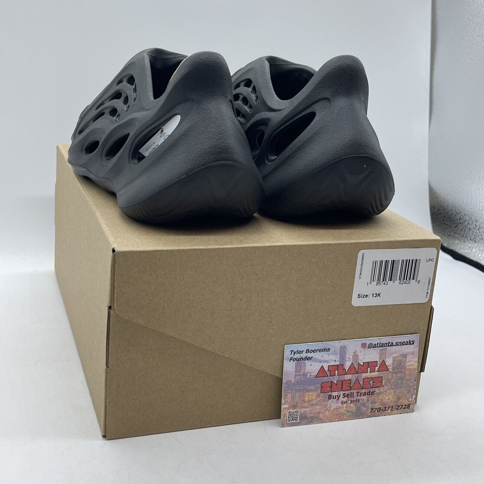 Size 13K - Adidas Yeezy Foam Runner Onyx Kids Black Rubber (HP5347)