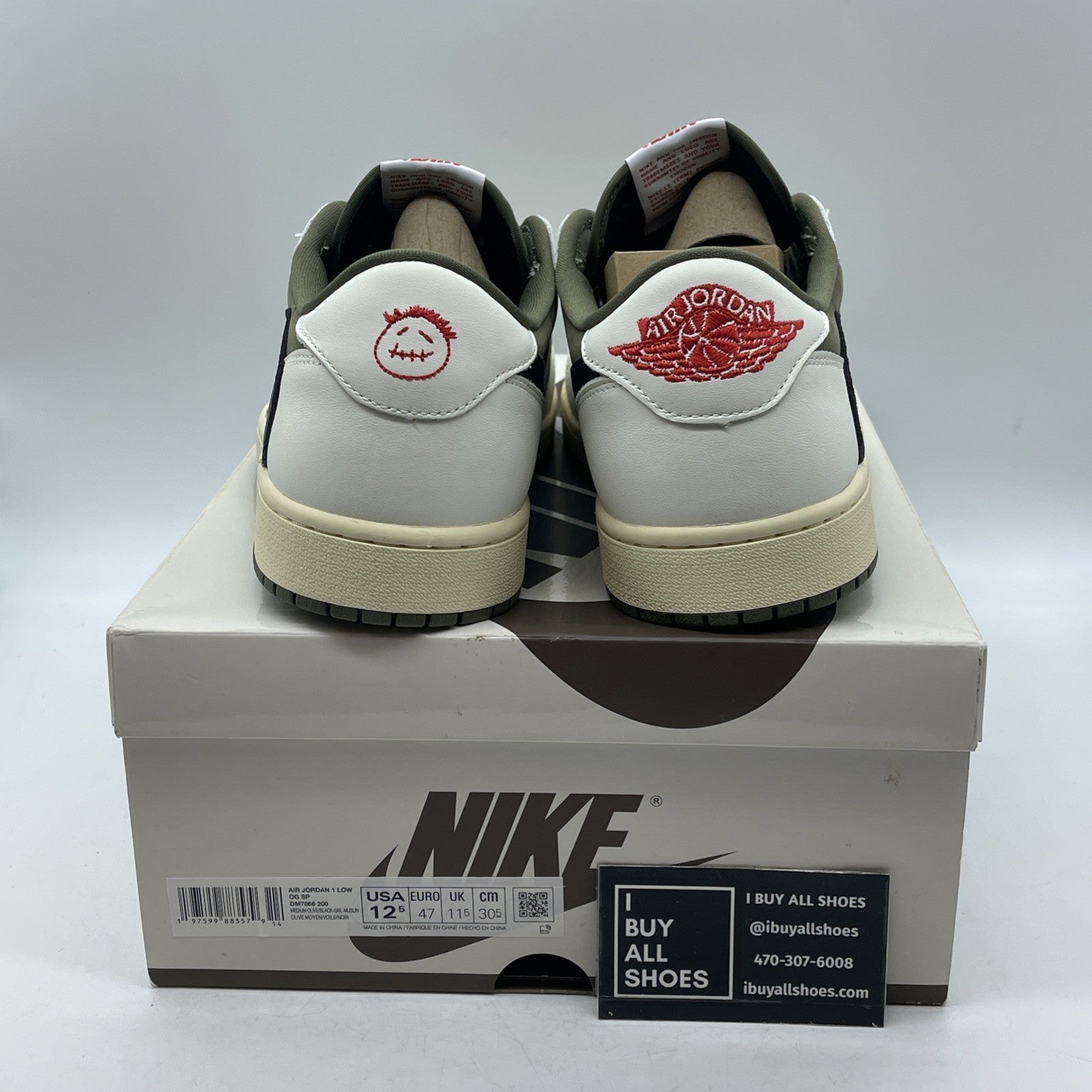 Size 12.5 - Travis Scott x Air Jordan 1 Retro OG SP Low Reverse Olive DM7866-200