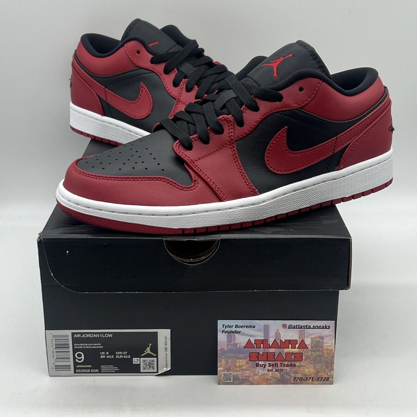 Size 9 - Air Jordan 1 Reverse Bred Red White Black Brand New Og All DS