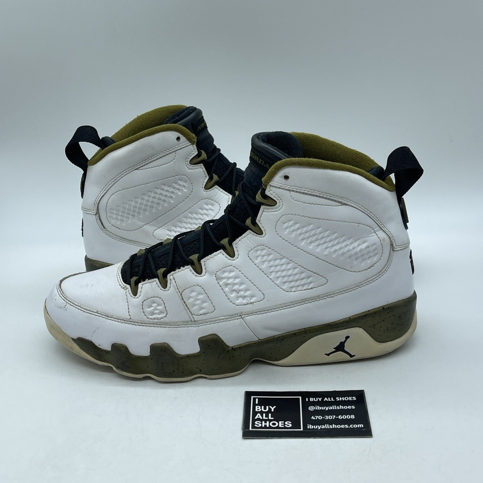 Size 11.5 - Air Jordan 9 Retro Statue White Green Leather (302370-109)