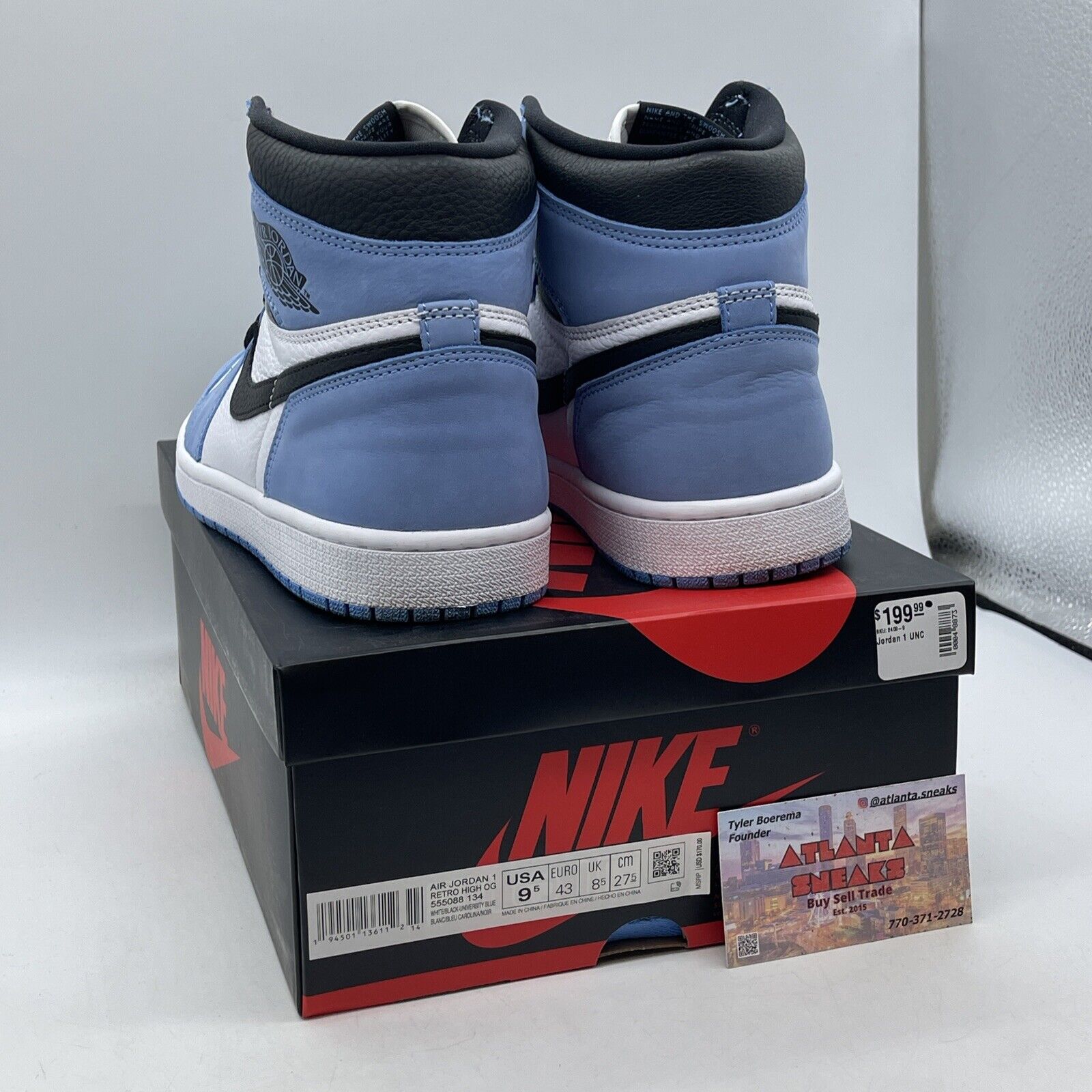 Size 9.5 - Jordan 1 Retro OG High University Blue White Black (555088-134)