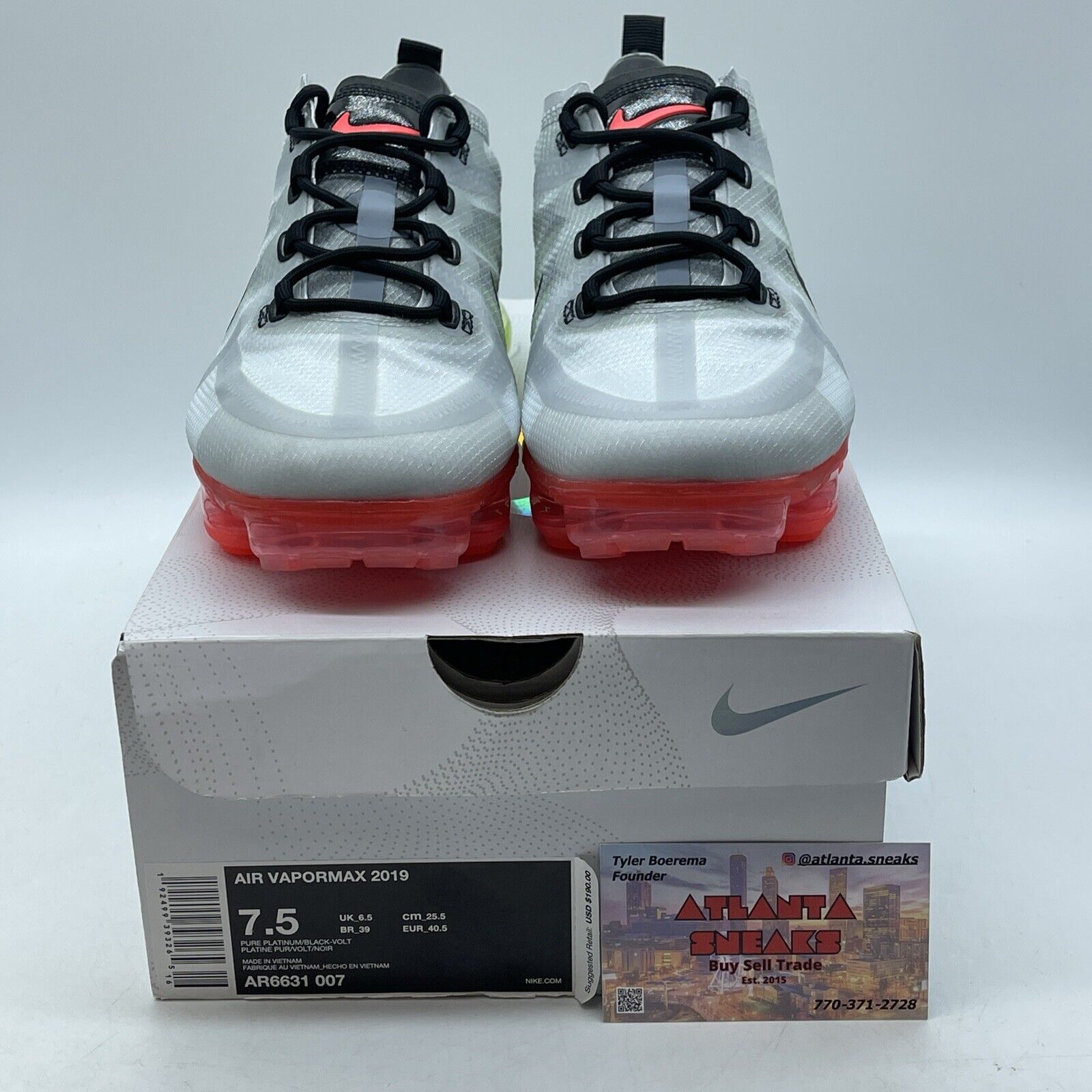 Size 7.5 - Nike Air VaporMax 2019 Neon Collection Grey Black Pink (AR6631-007)