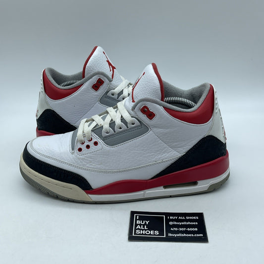 Size 9 - Air Jordan 3 Retro 2013 Fire Red Black White Leather (136064-120)