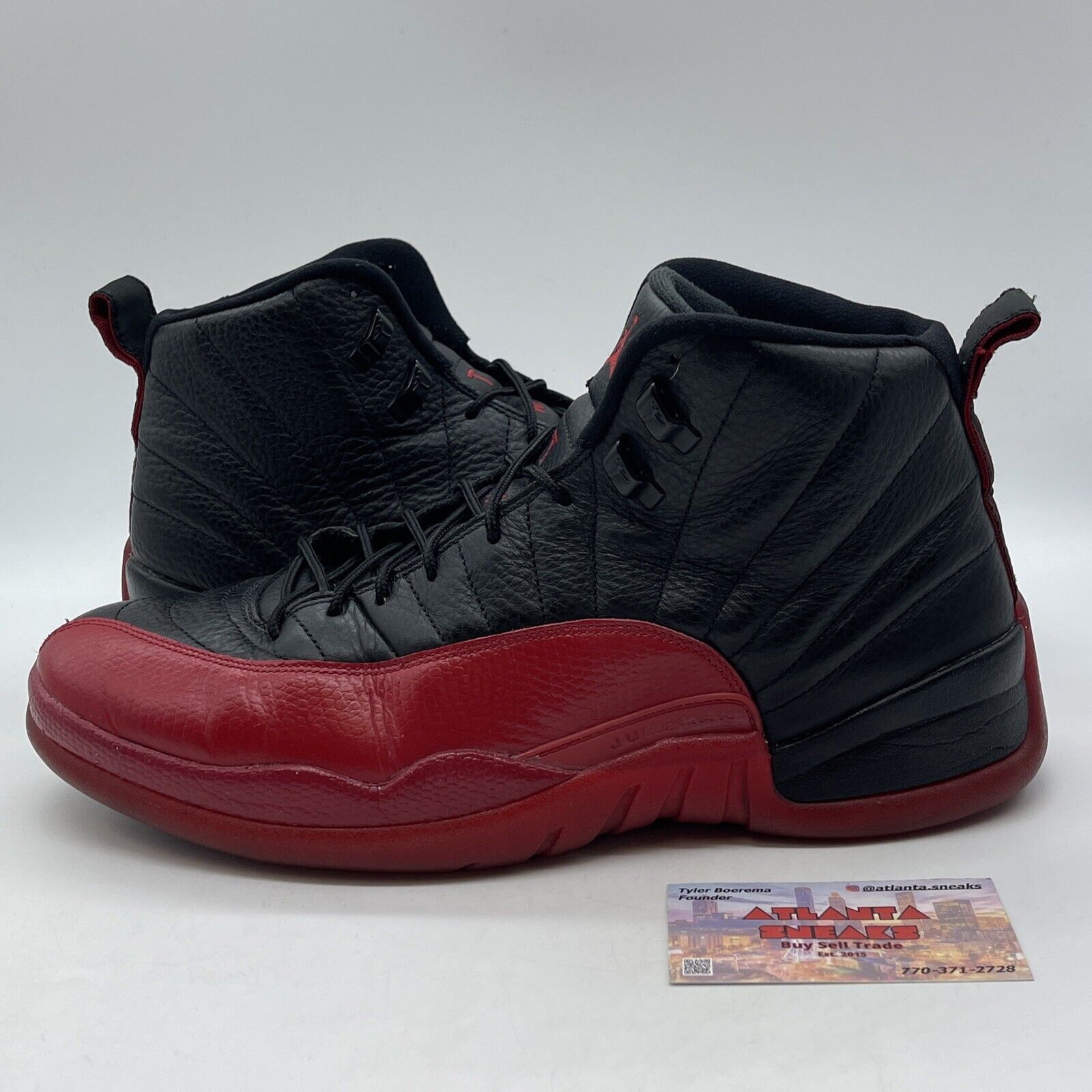 Size 12 - Jordan 12 Retro Mid Flu Game Red Black Leather (130690-002)