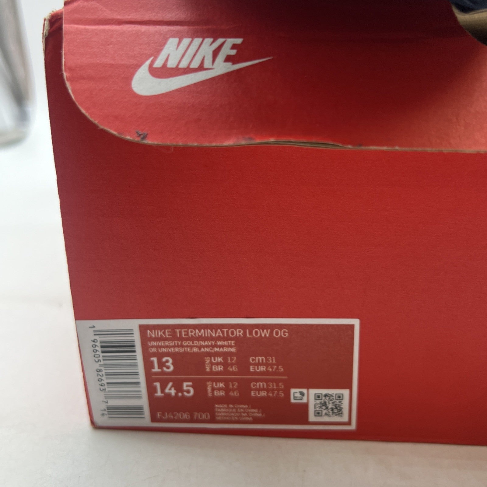 Size 13 - Nike Terminator Low University Gold Navy Michigan White (FJ4206-700)