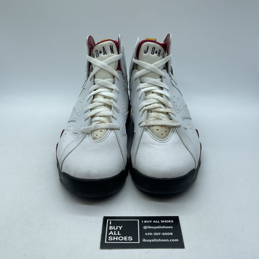 Size 9 - Air Jordan 7 Retro 2006 Cardinal White Black Leather (304775-101)