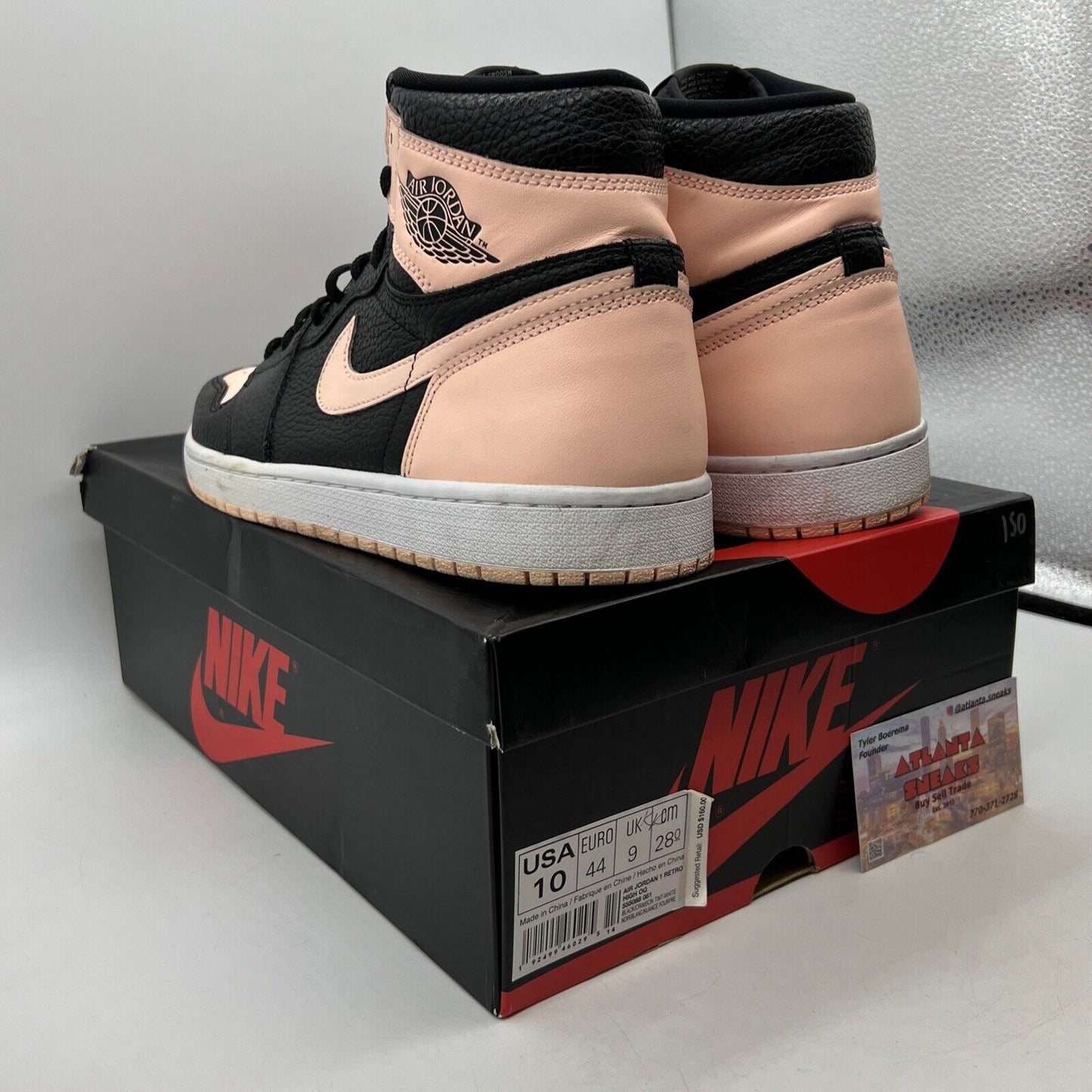 Size 10 - Air Jordan 1 Retro OG High Crimson Tint Black Leather (555088-081)