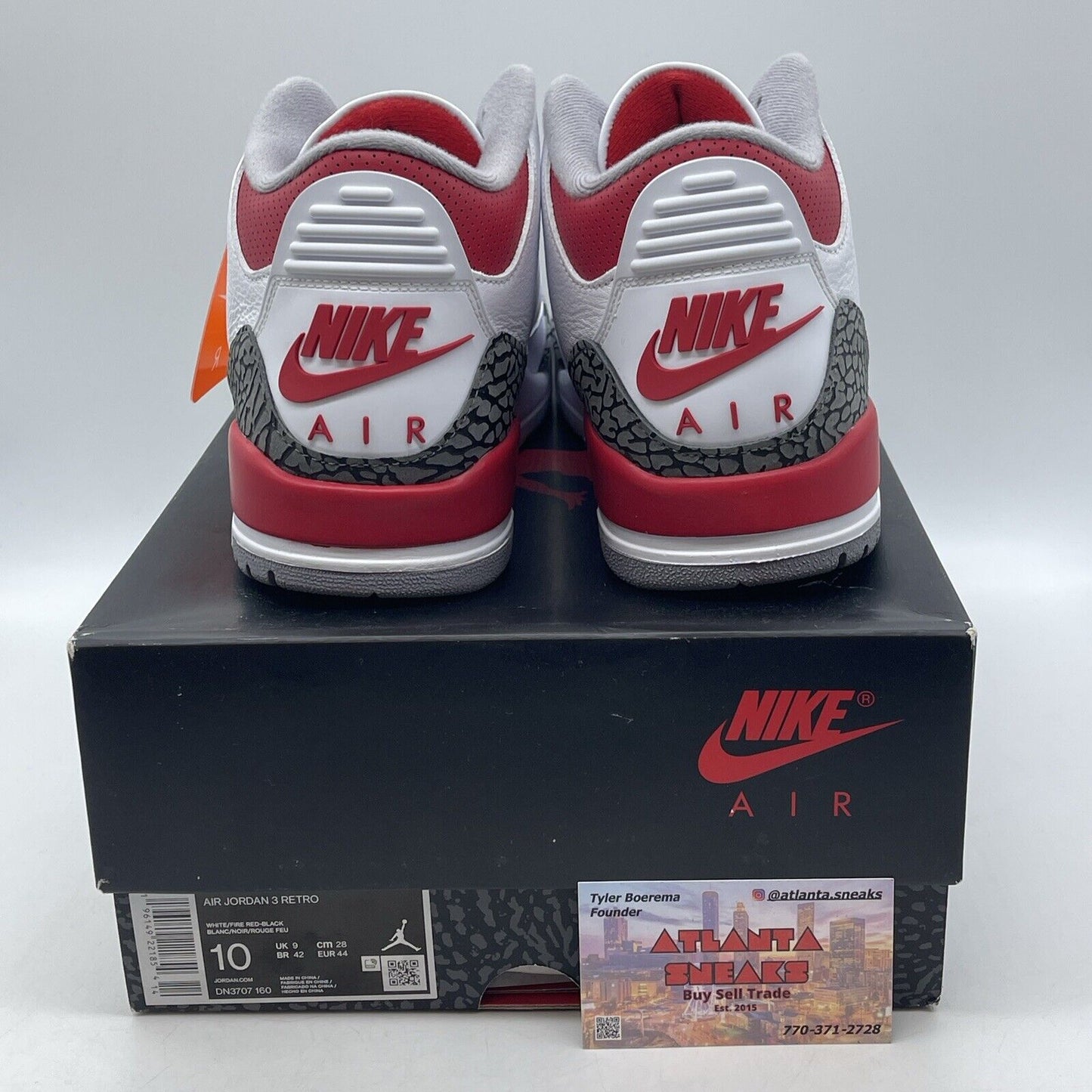 Size 10 - Jordan 3 Retro Mid Fire Red White Black Leather (DN3707-160)