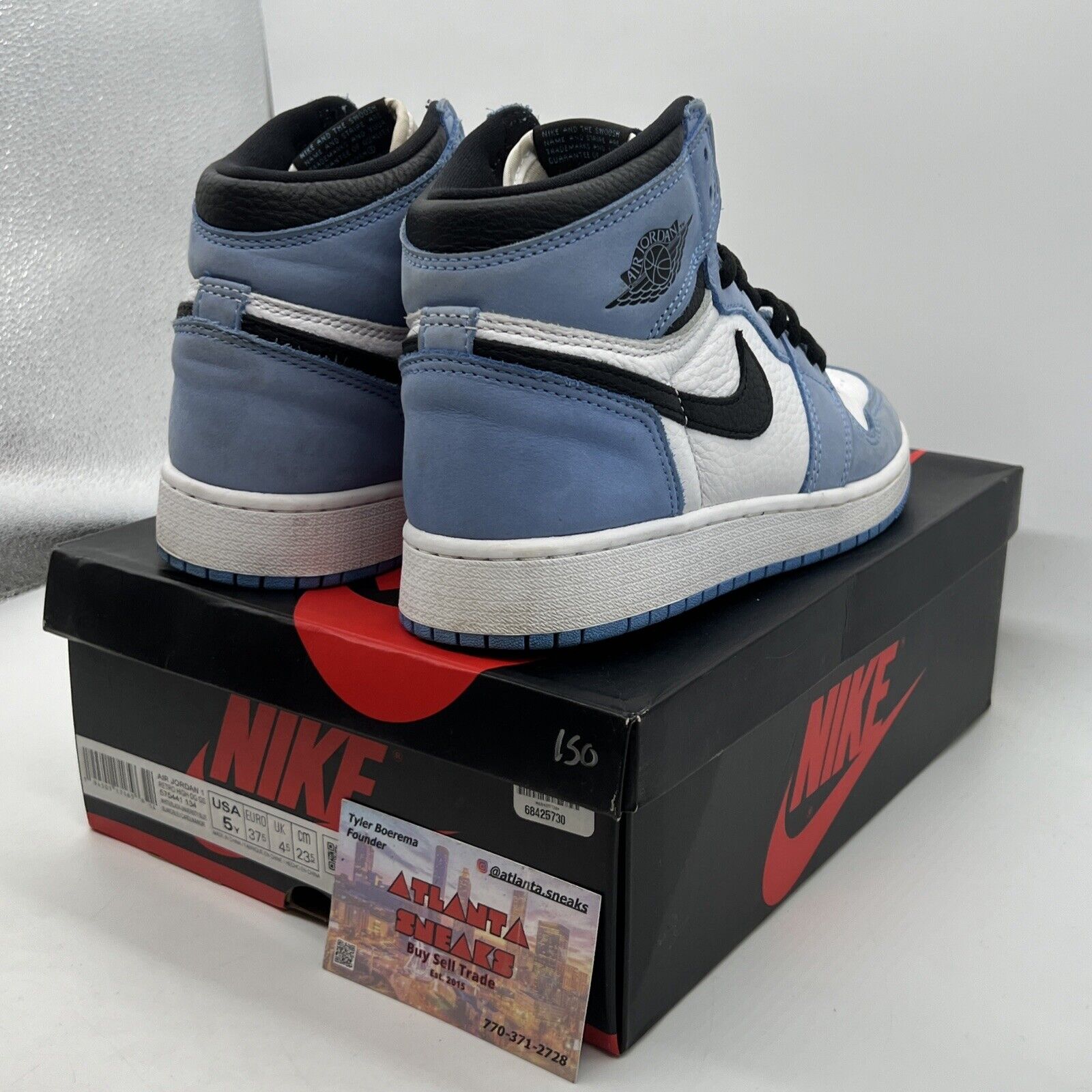 Size 5Y - Jordan 1 Retro OG High University Blue White Leather (575441-134)