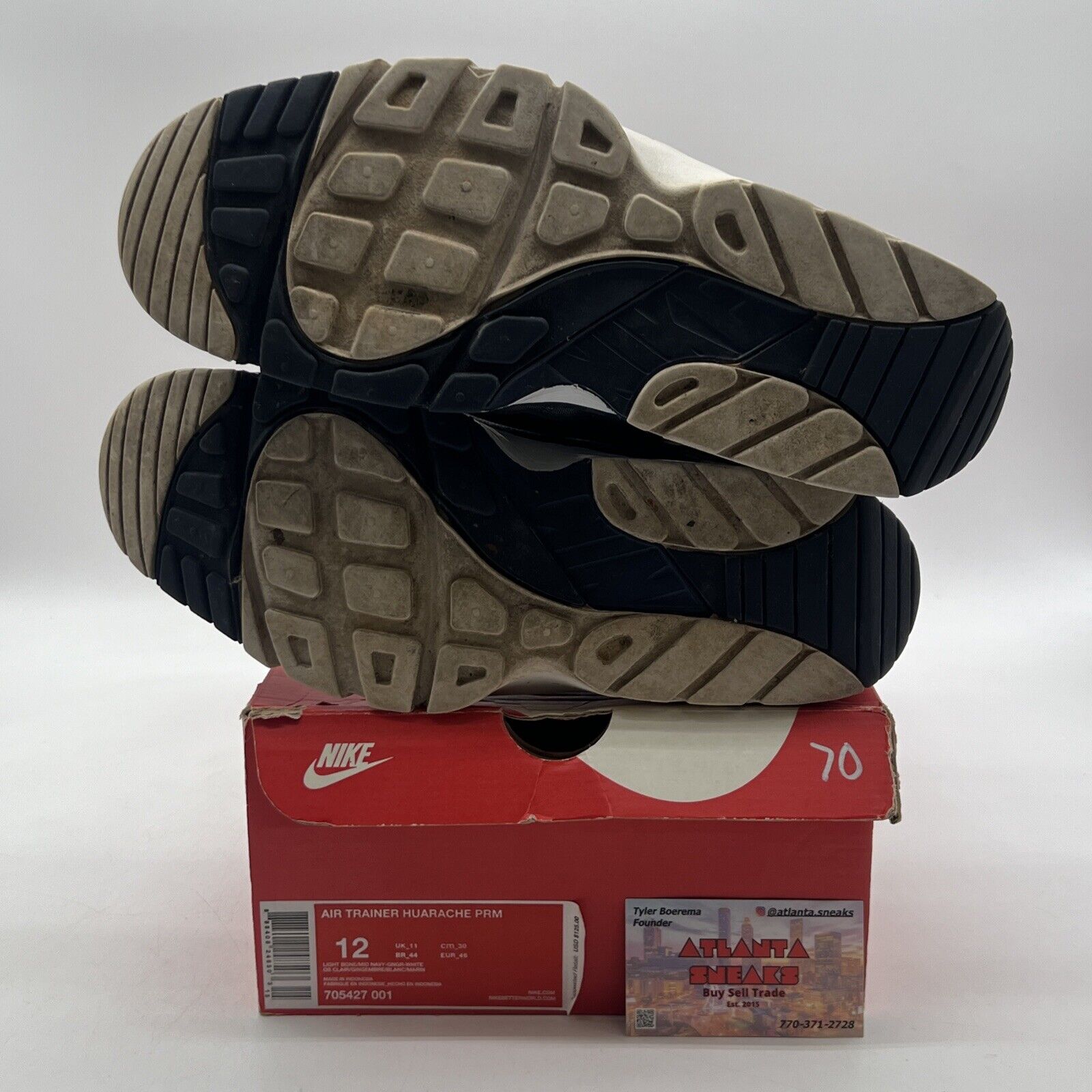 Size 12 - Nike Air Trainer Huarache Premium Medecine Ball Navy  (705427-001)