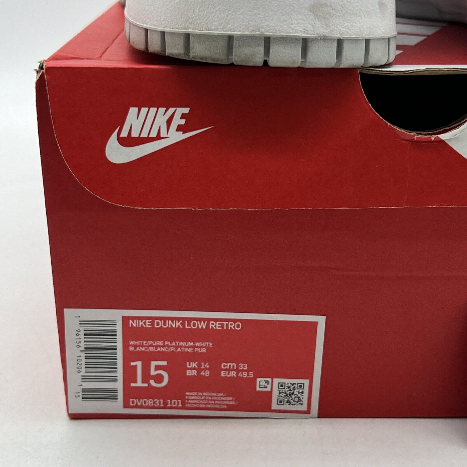 Size 15 - Nike Dunk Low Pure Platinum (DV0831-101)