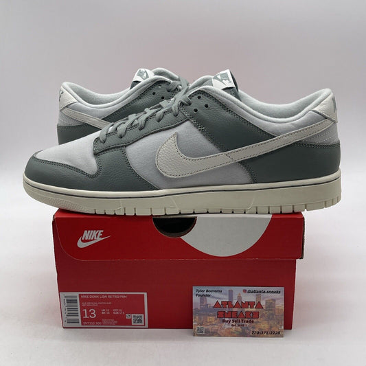 Size 13 - Nike Dunk Low Mica Green White Suede Leather (DV7212-300)