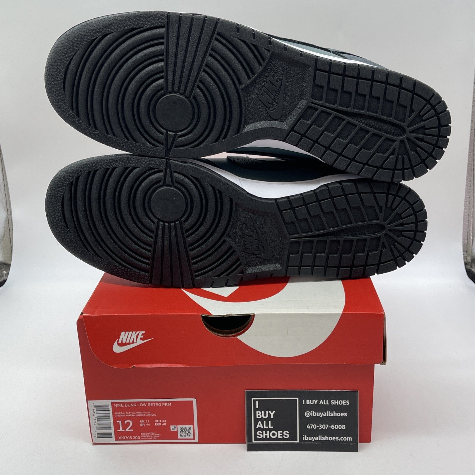 Size 12 - Nike Dunk Low Armory Navy Black Mineral State White (DR9705-300)